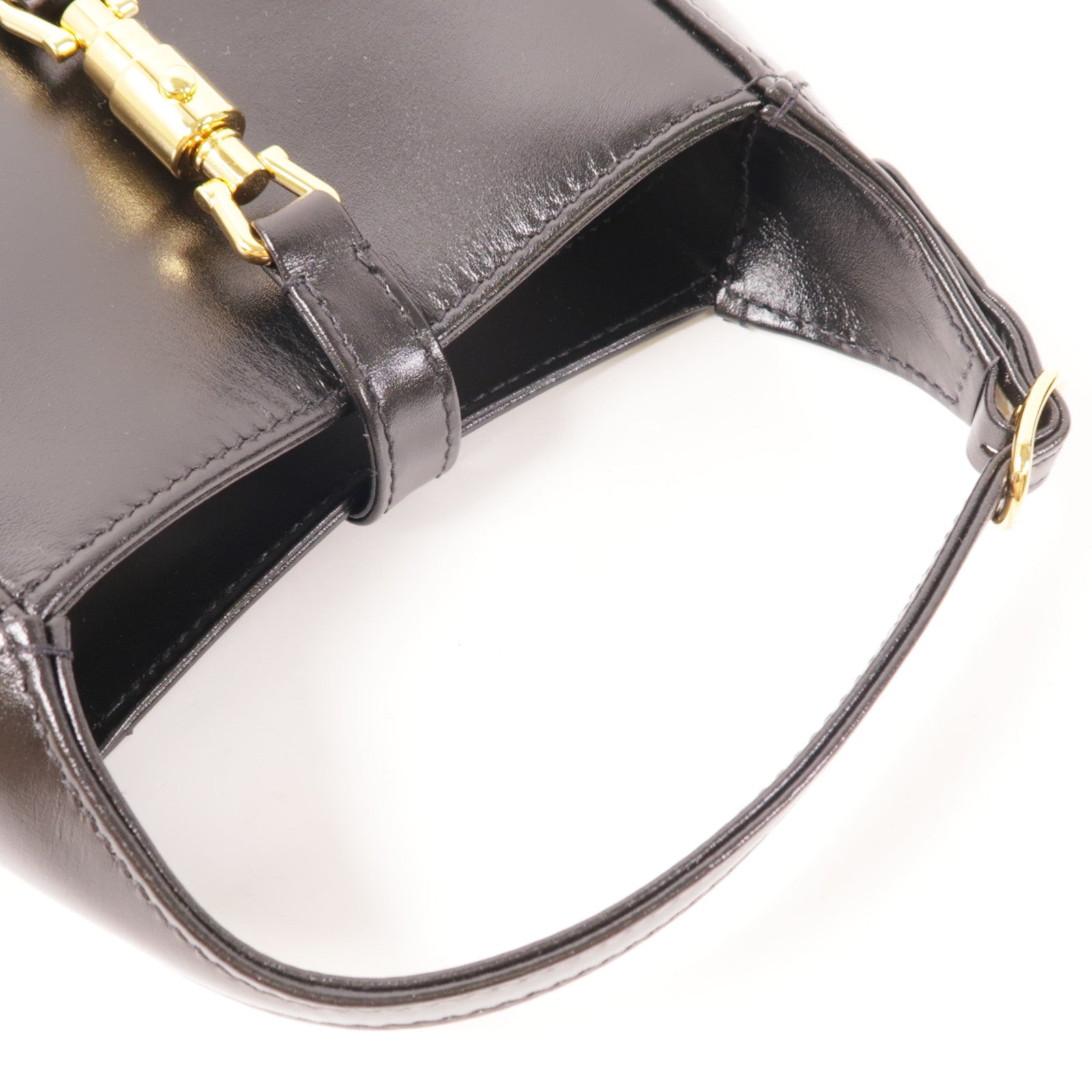 GUCCI GG GHW Jackie 1961 2 Way Shoulder Handbag 637091 10O0G Leather Black