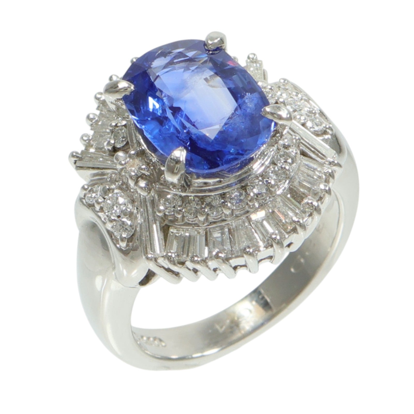 JEWELRY PT900鉑金Sapphire Diamond Ring藍寶石/鑽石戒指