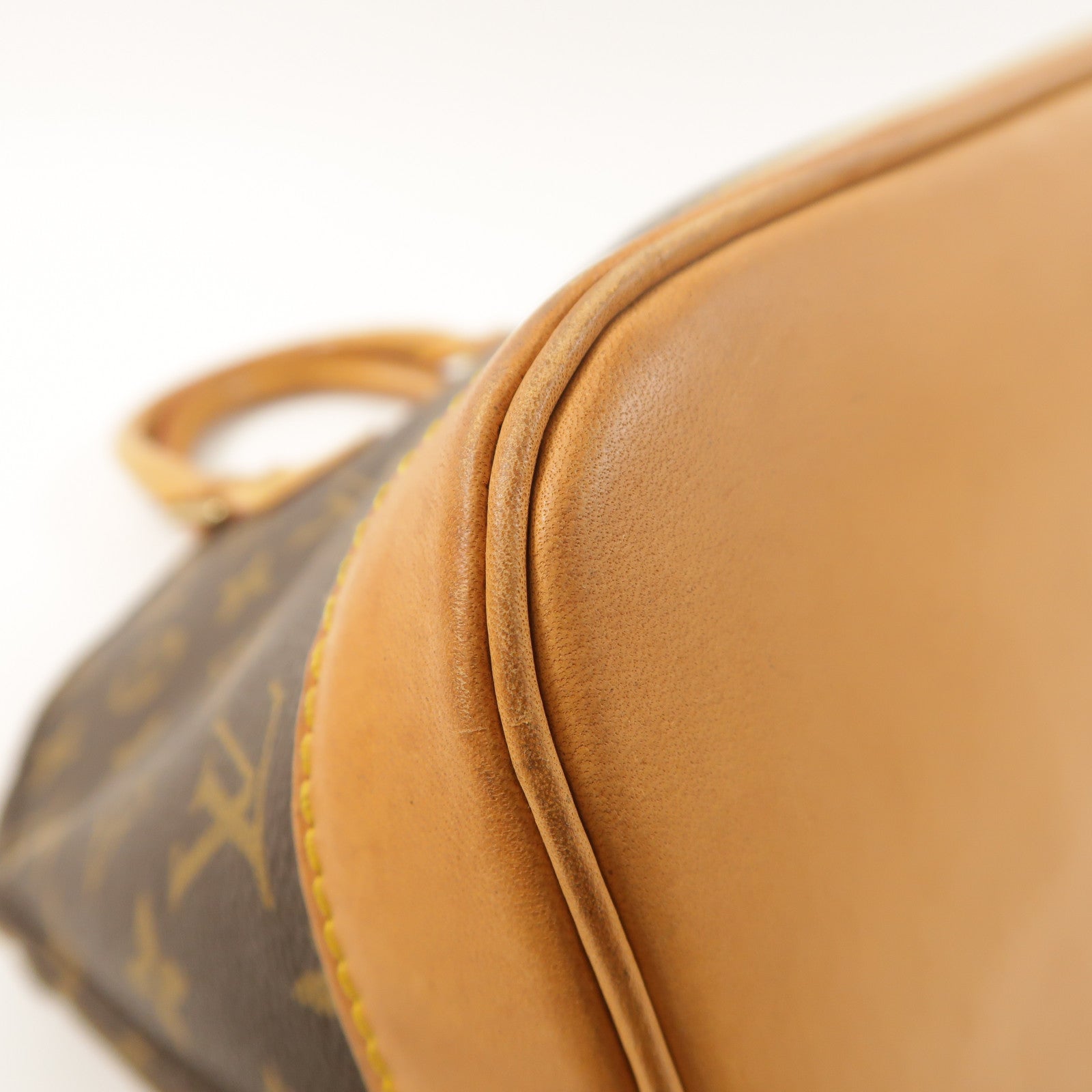 LOUIS VUITTON Monogram Alma PM金扣手挽袋棕色