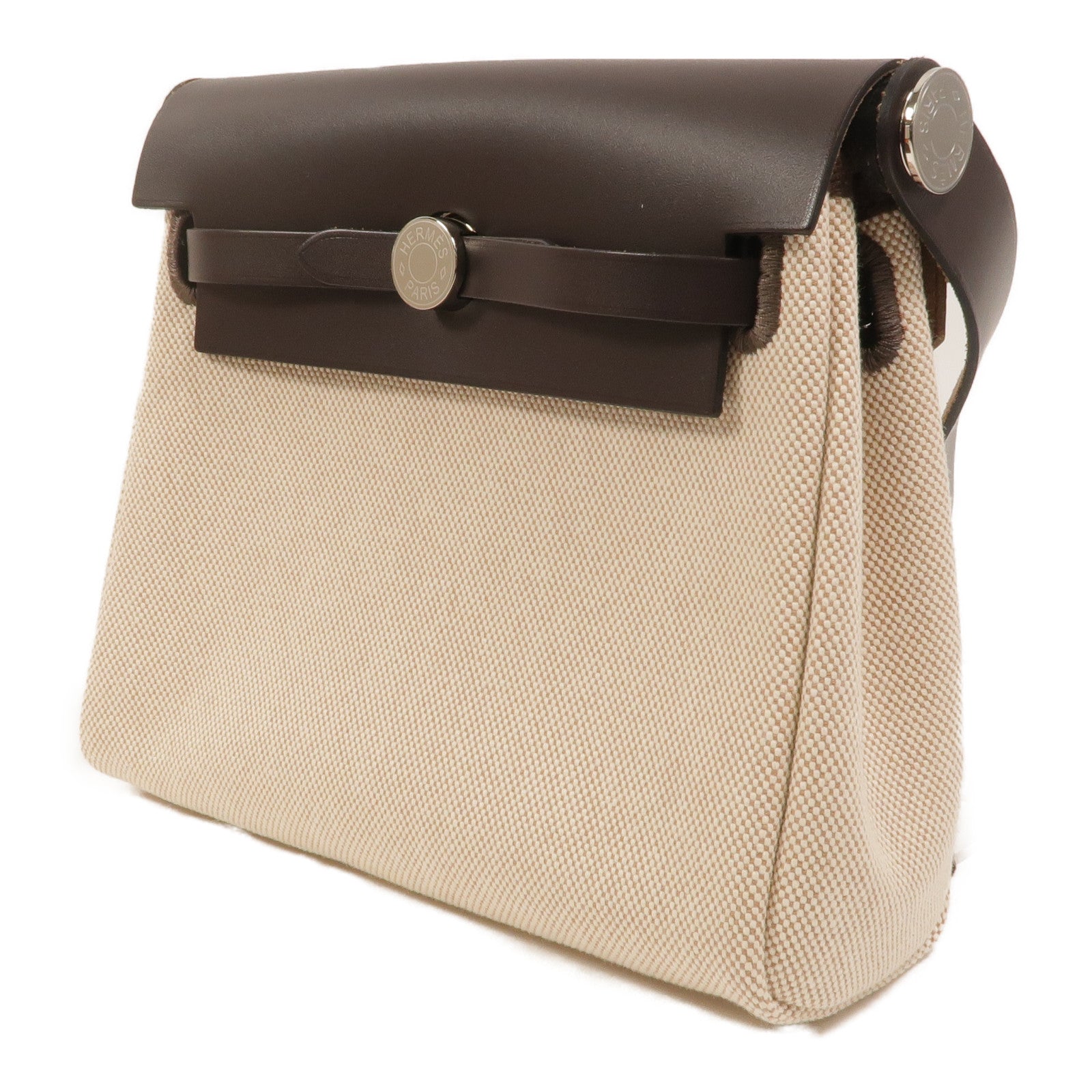 HERMES 帆布Mini Herbag肩背袋Ebene