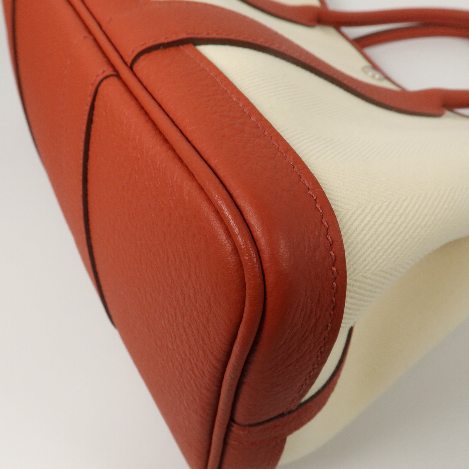 HERMES ToileChevron/Country皮革Garden Party TPM手挽袋Rouge Duchesse/Nata