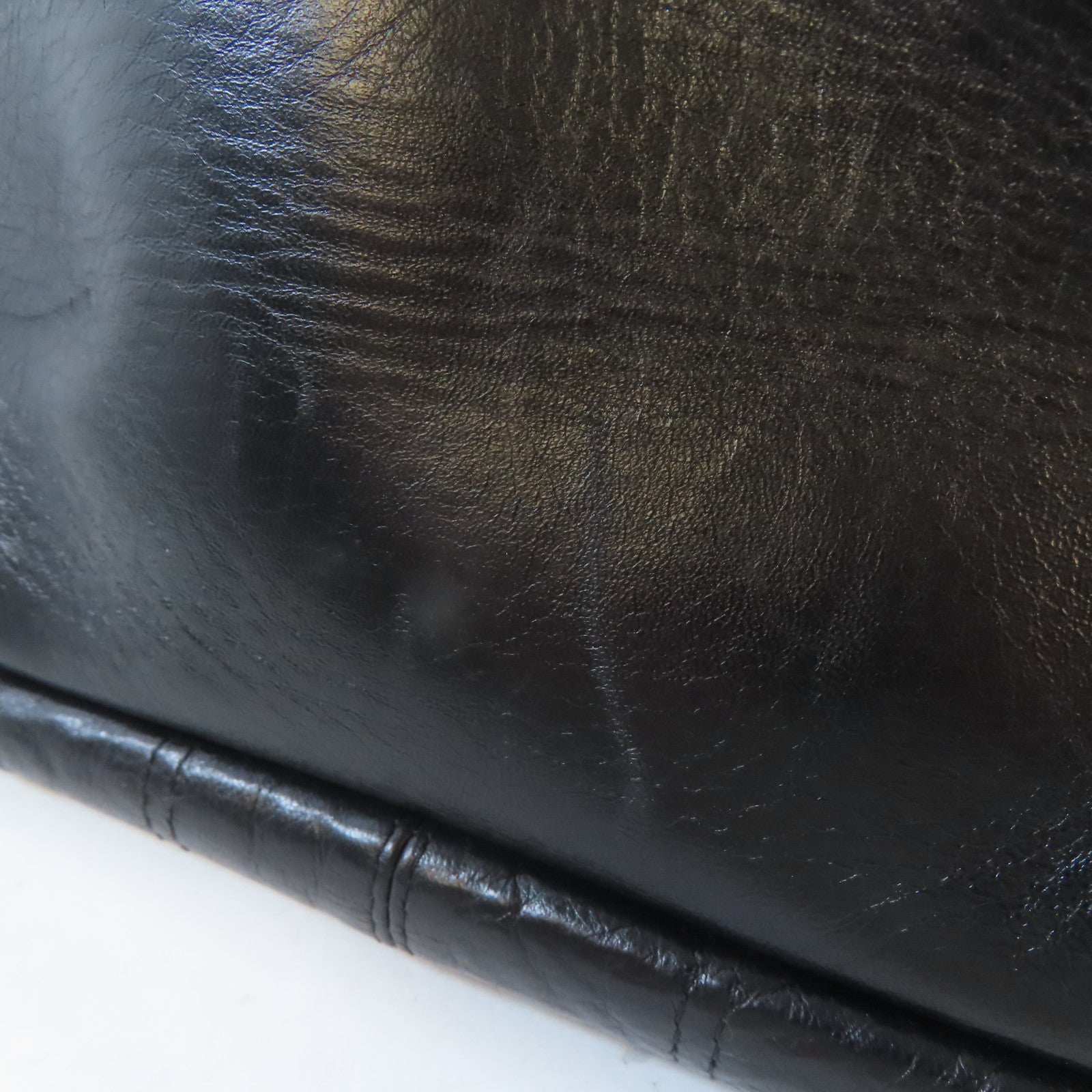 CHANEL 牛皮皮革Shoulder Bag銀扣鏈帶肩背袋黑色