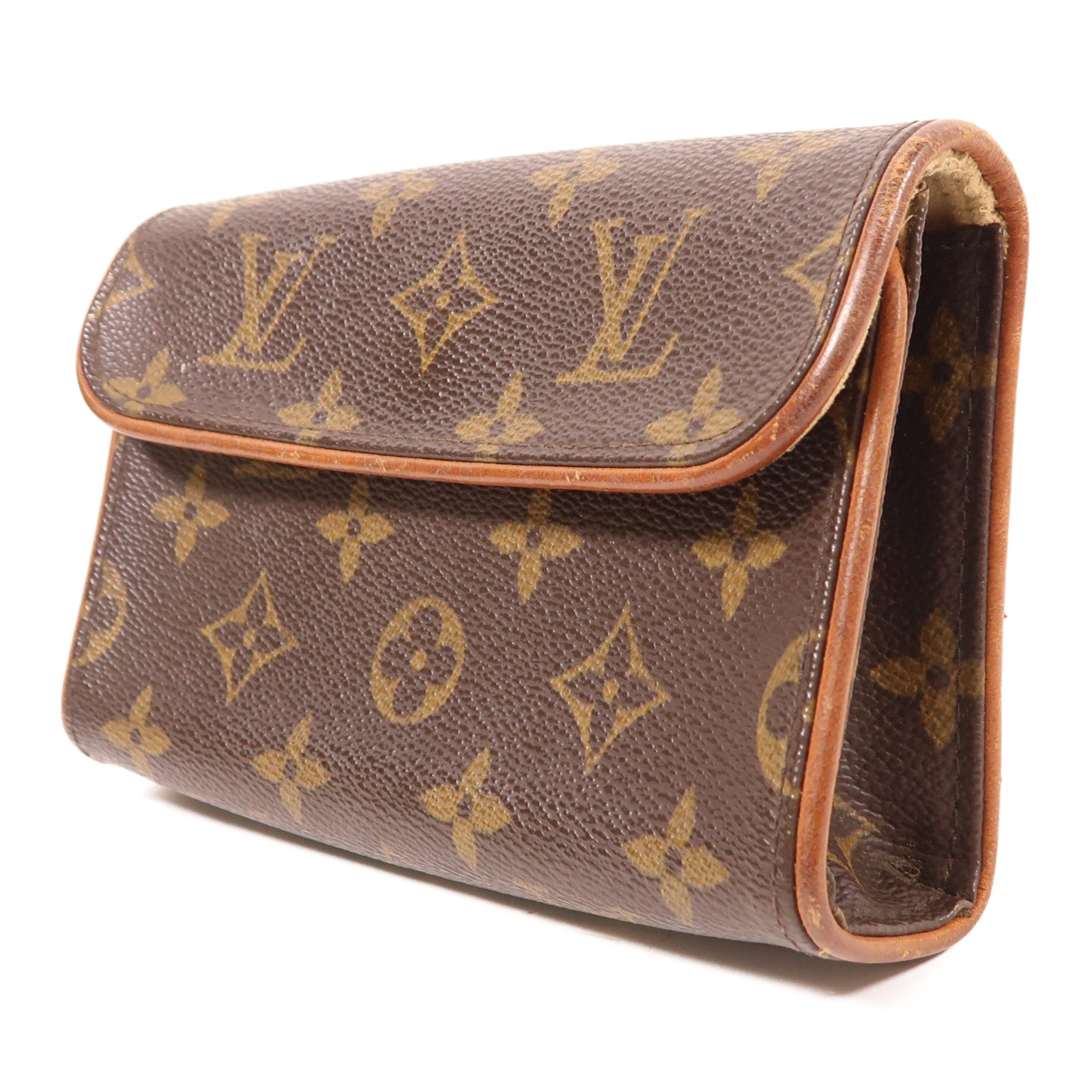 LOUIS VUITTON Monogram Pochette Florentine金扣腰包棕色