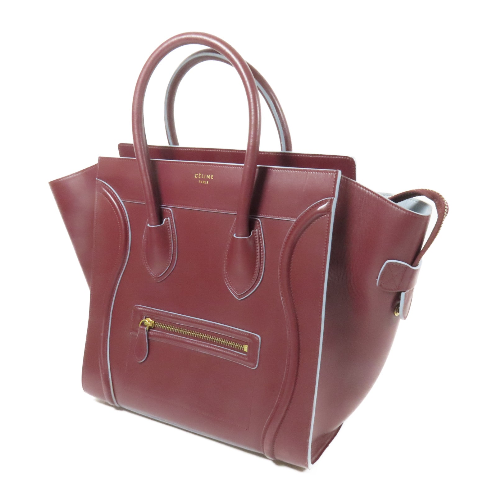 CELINE 牛皮皮革Mini Luggage金扣手挽袋