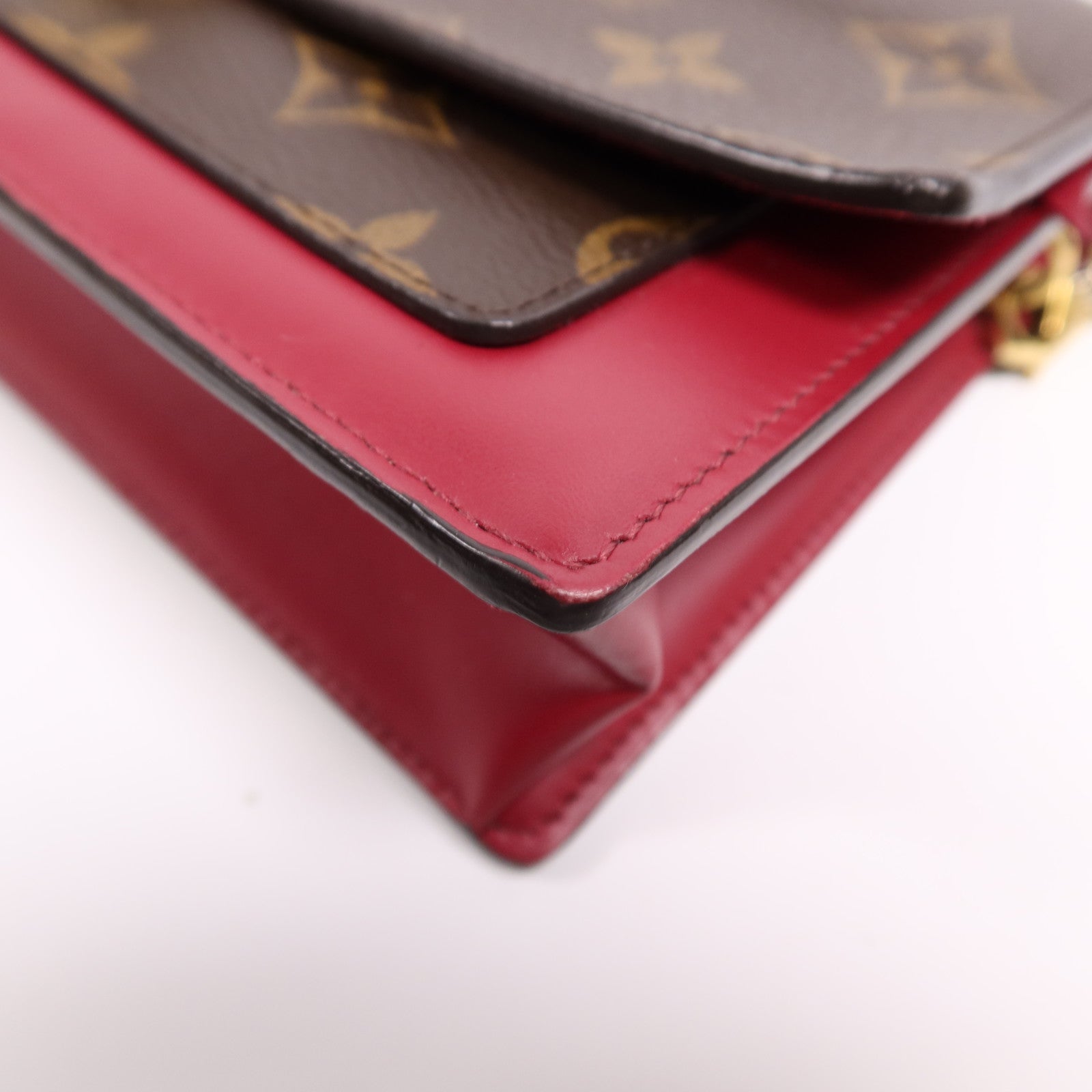 LOUIS VUITTON Monogram Portefeuille Flore金扣鏈帶肩背袋