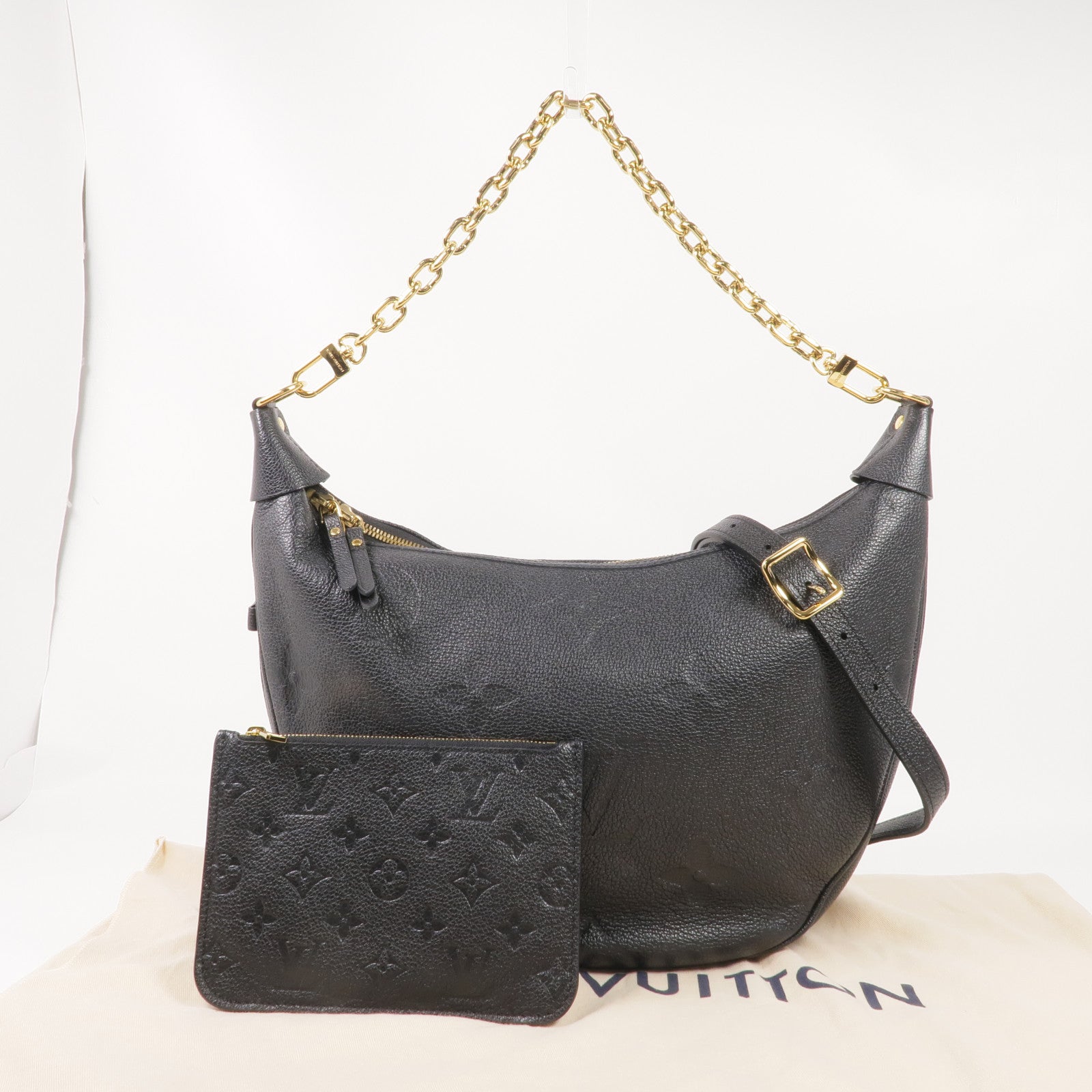 LOUIS VUITTON Monogram Empreinte Loop Hobo金扣手挽肩背兩用袋