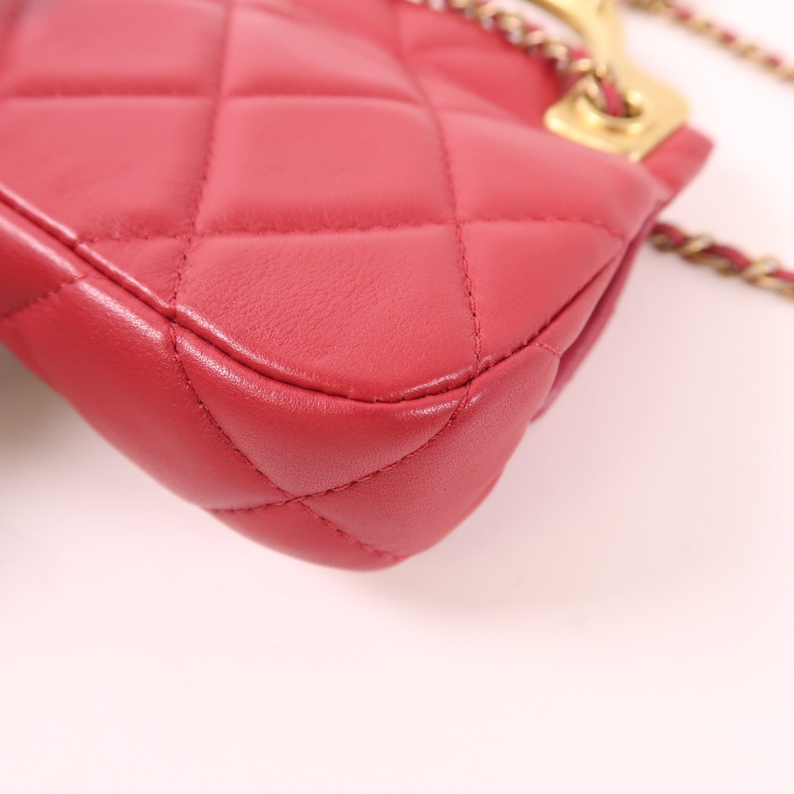 CHANEL 羊皮皮革Mini Top Handle金扣手挽肩背兩用袋