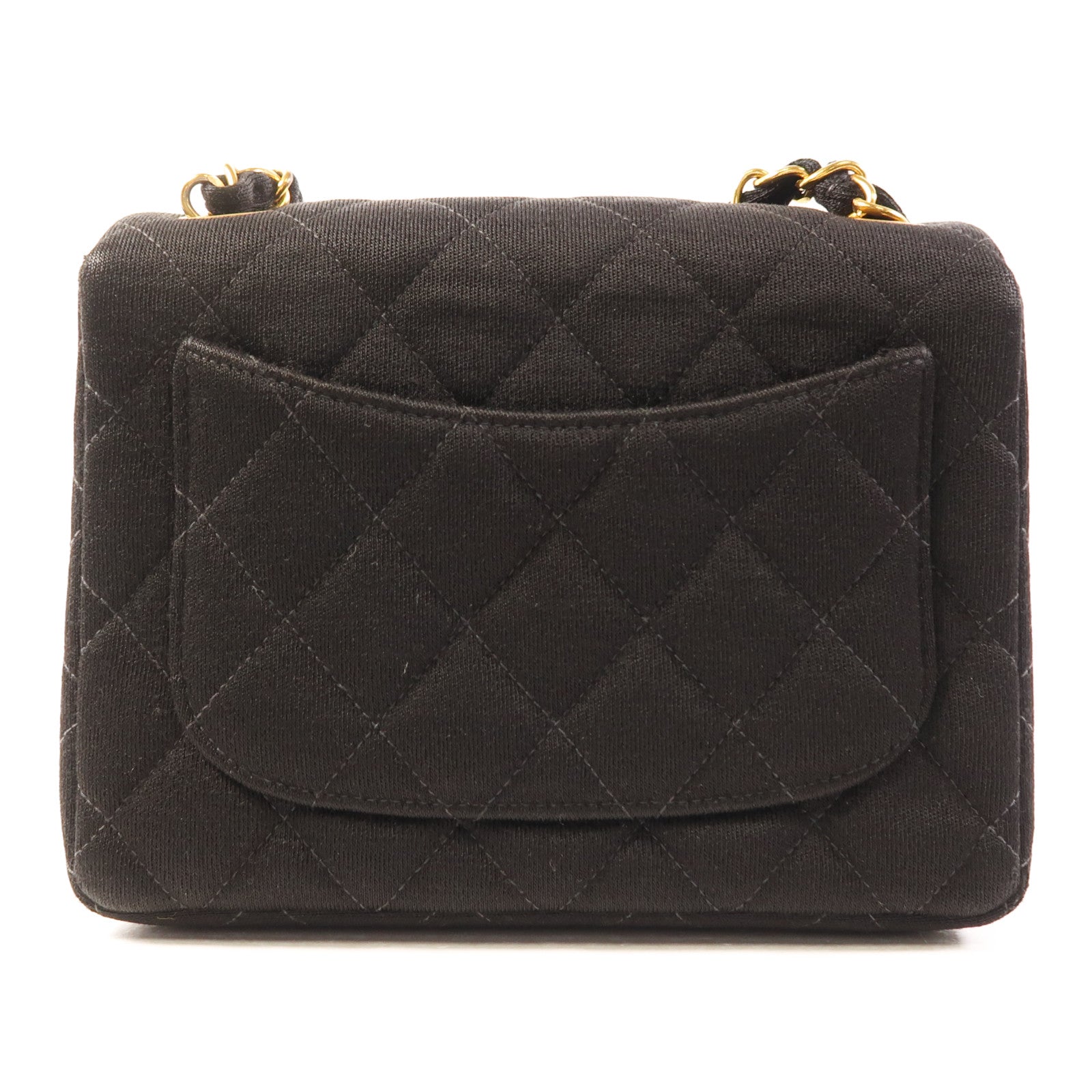 CHANEL 帆布Mini Classic 17金扣鏈帶肩背袋