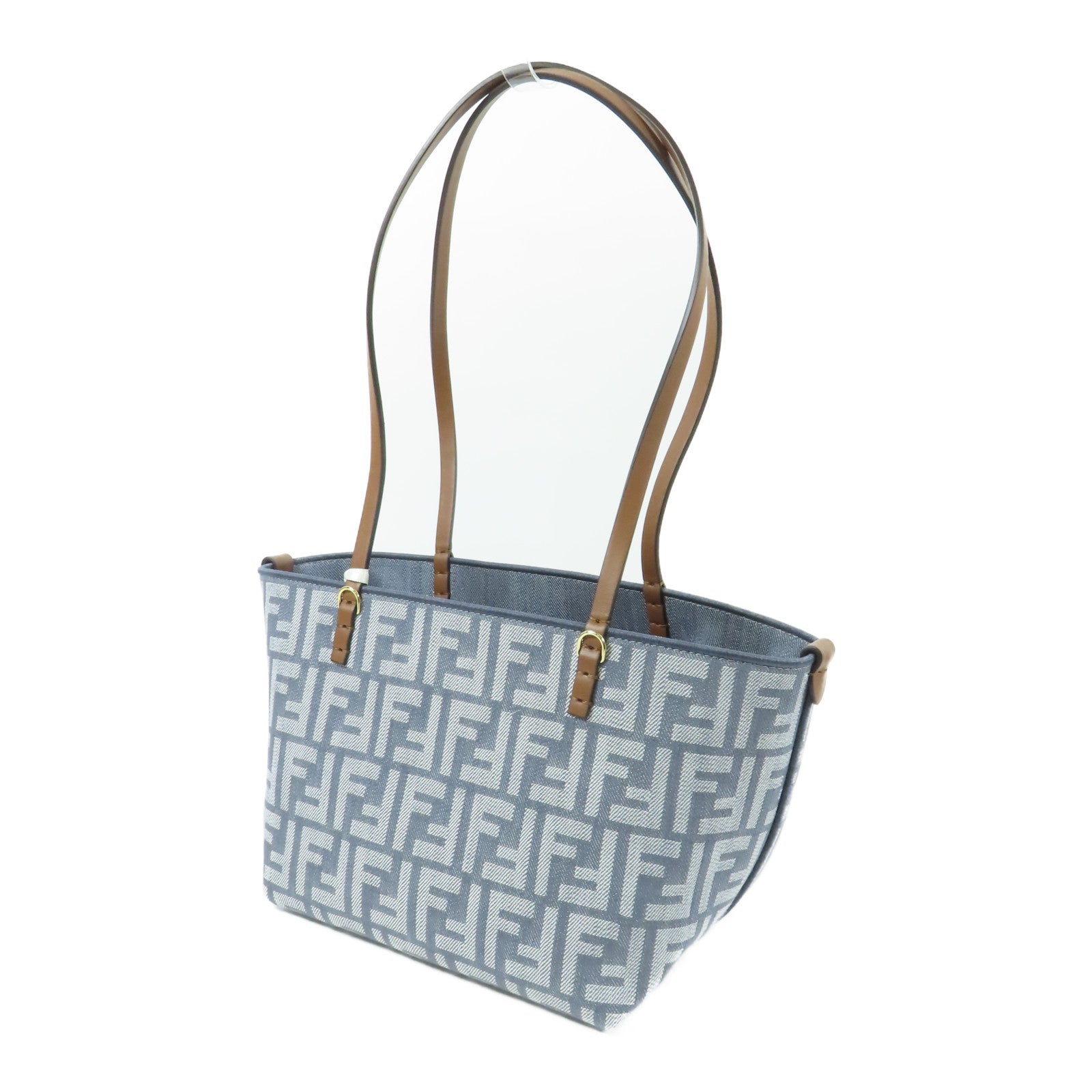 FENDI GHW Small Roll Shoulder Bag 8BH424 AUT4 F1SXQ Denim Blue