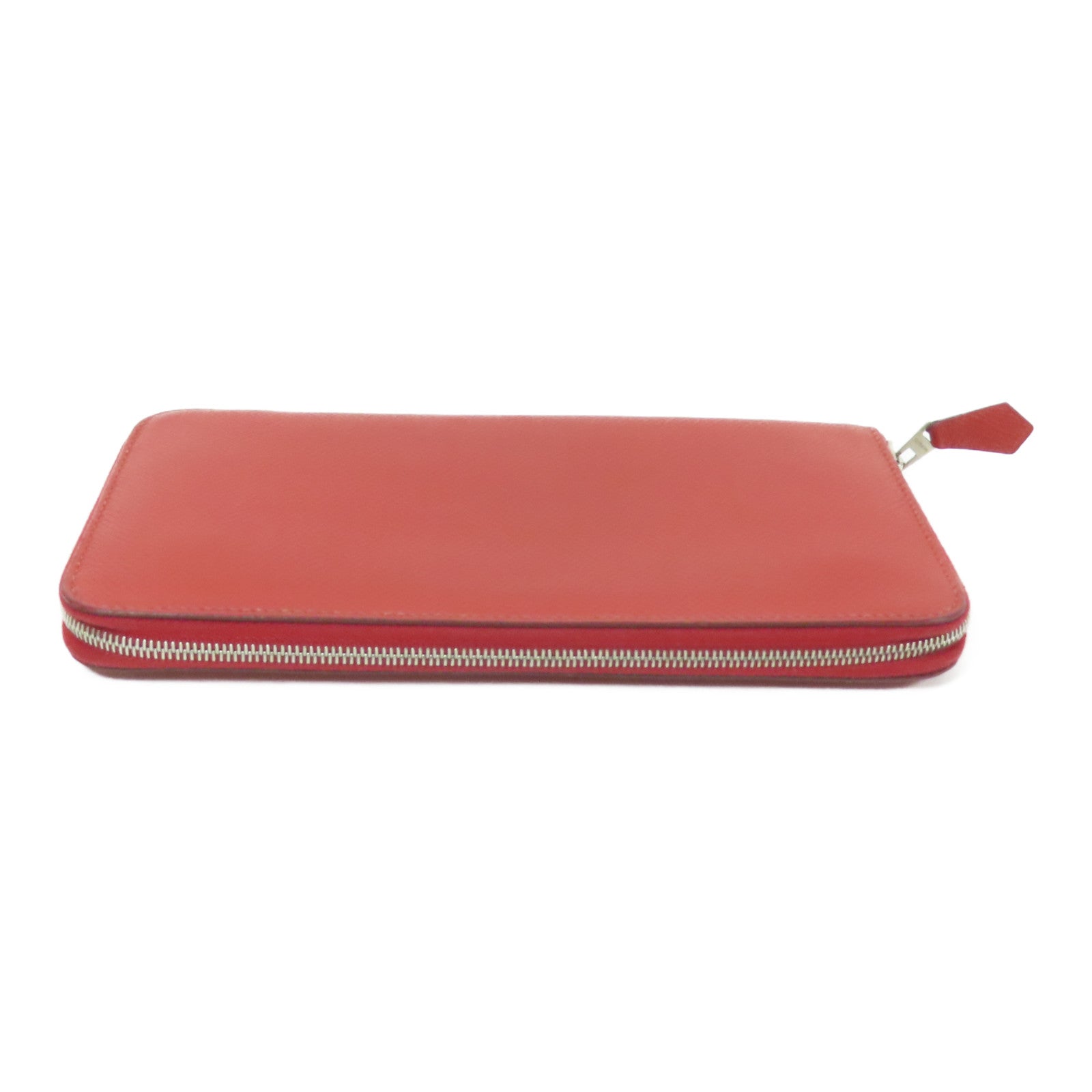 HERMES Epsom皮革Azap Wallet銀扣長錢包Rouge