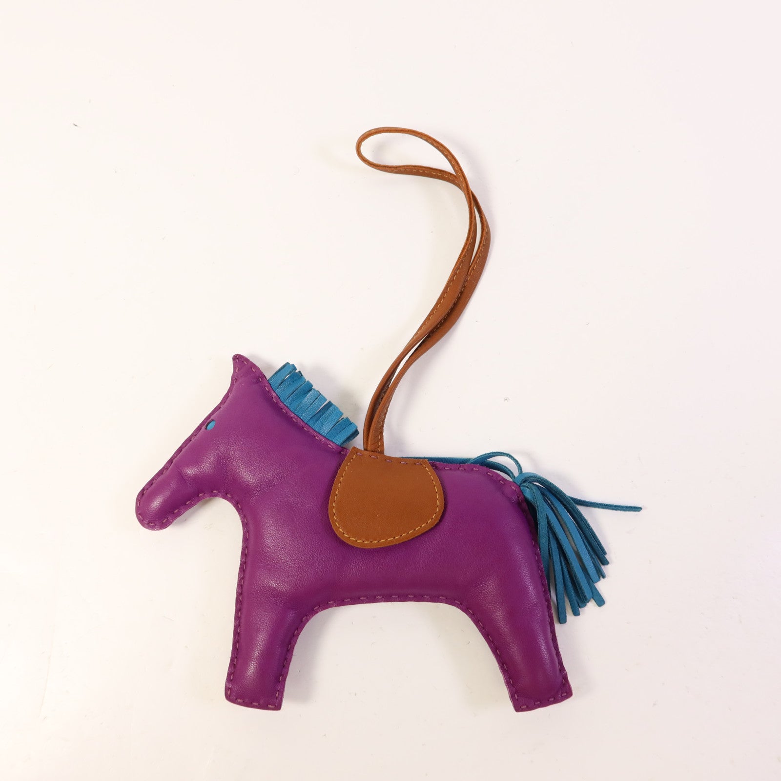 HERMES Milo皮革Rodeo GM掛飾Anemone