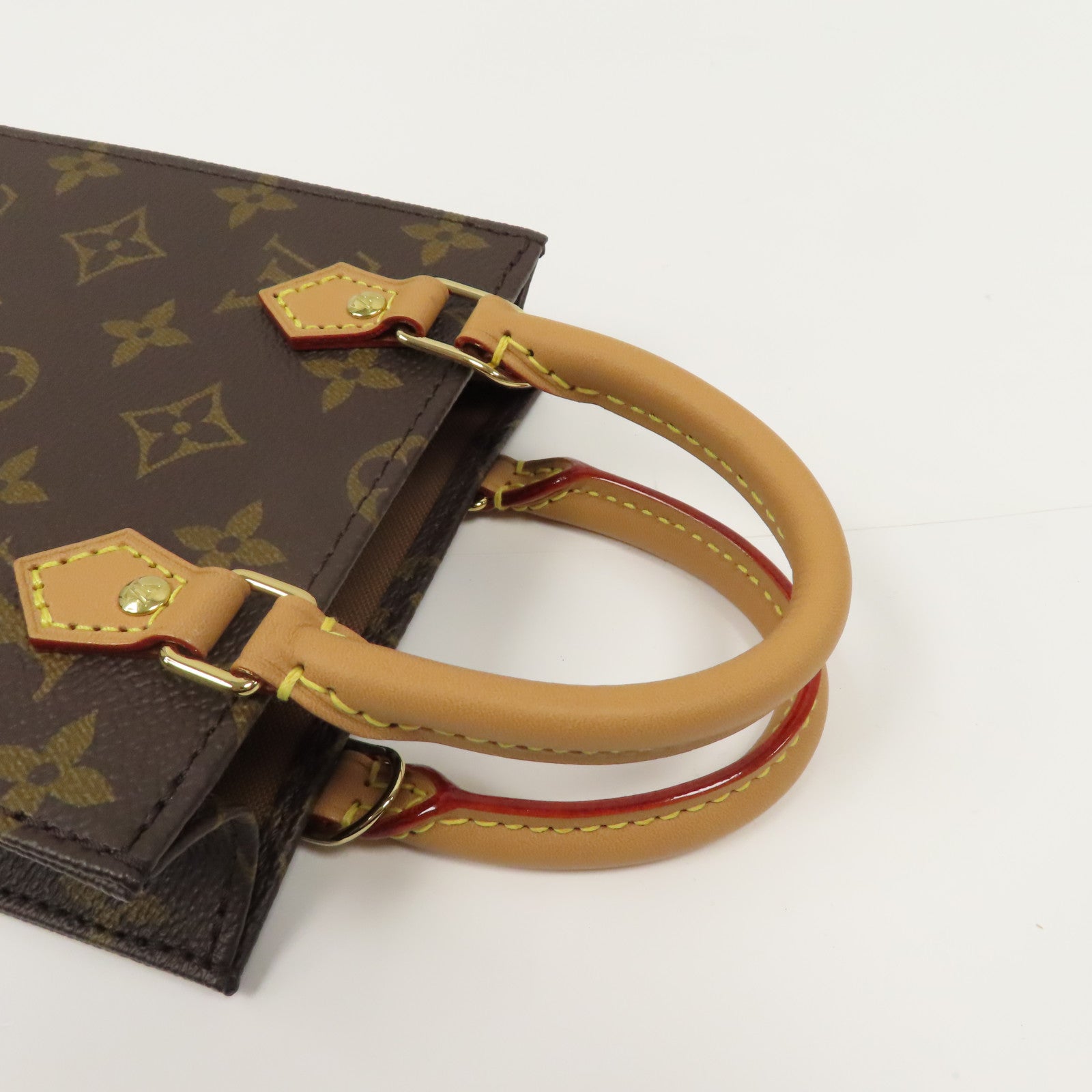 LOUIS VUITTON 【激減優惠】Monogram Petit Sac Plat 2 Way Shoulder金扣手挽肩背兩用袋啡色