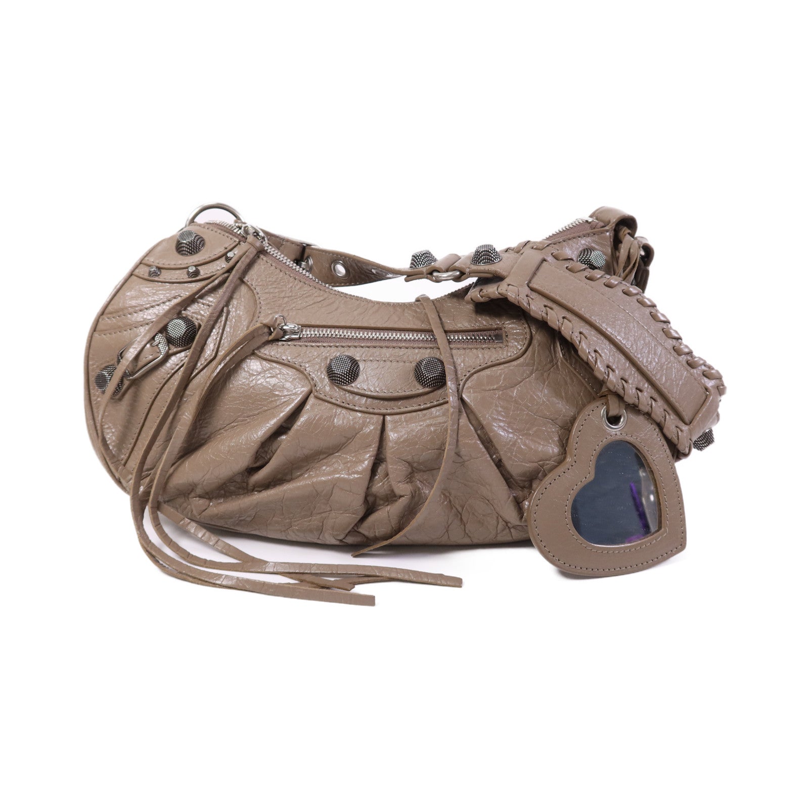 BALENCIAGA 羊皮皮革Le Cagole S銀扣肩背袋
