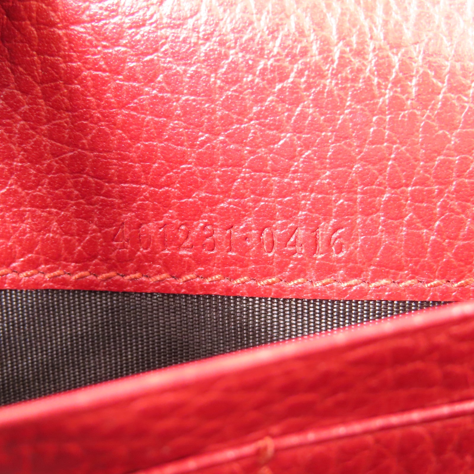 GUCCI GG Dionysus GG Supreme Chain Wallet Shoulder Bag 401231 Calfskin Red