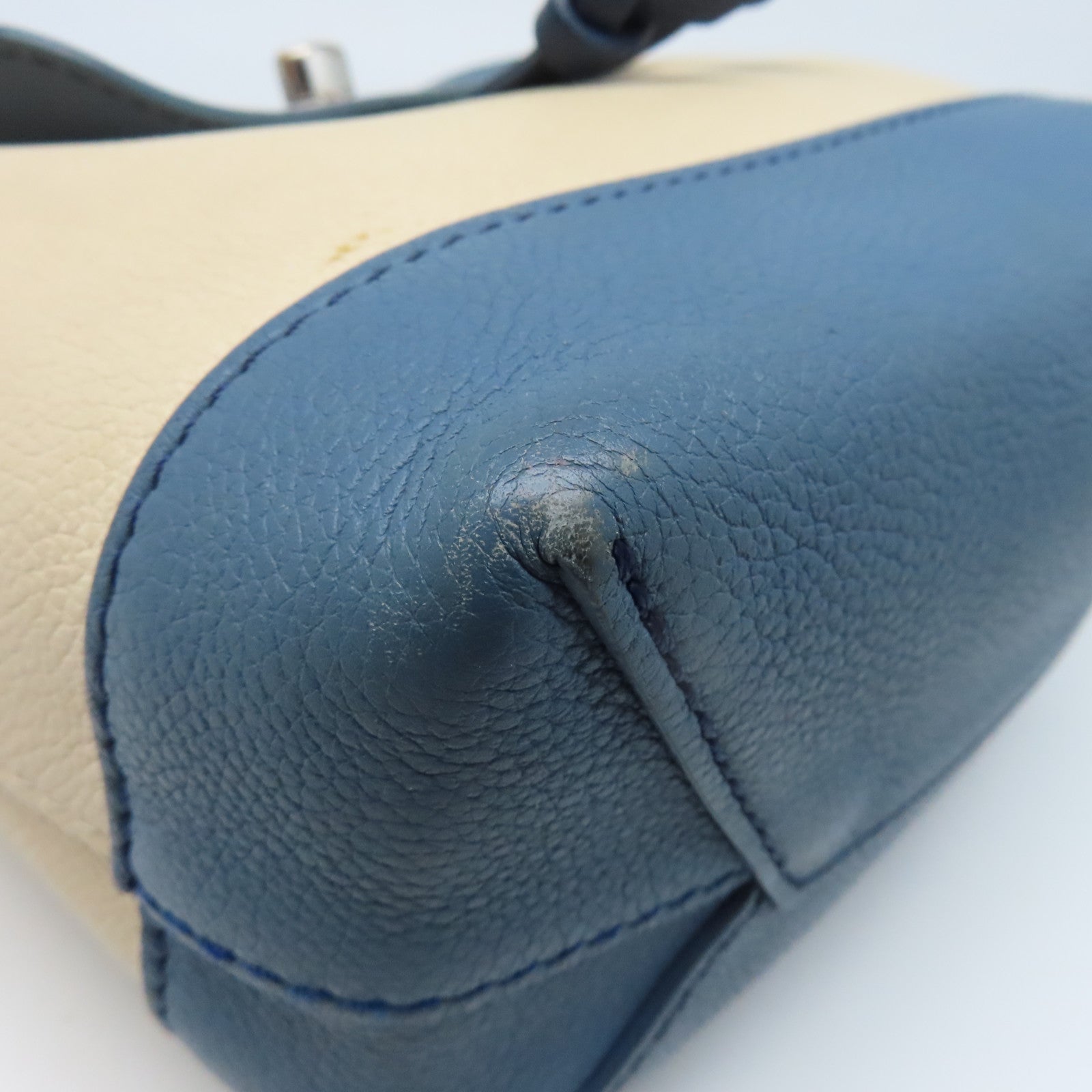 LOUIS VUITTON 【清倉大減價】牛皮皮革Lockme Backpack銀扣背包藍色/淺褐色