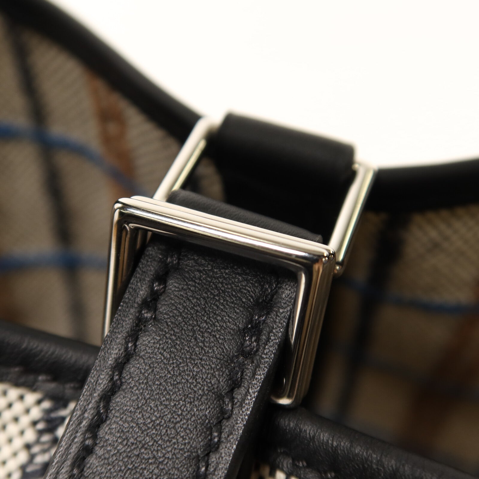 HERMES 帆布/Swift皮革Picotin PM銀扣手挽袋Ecru/Black/Fauve