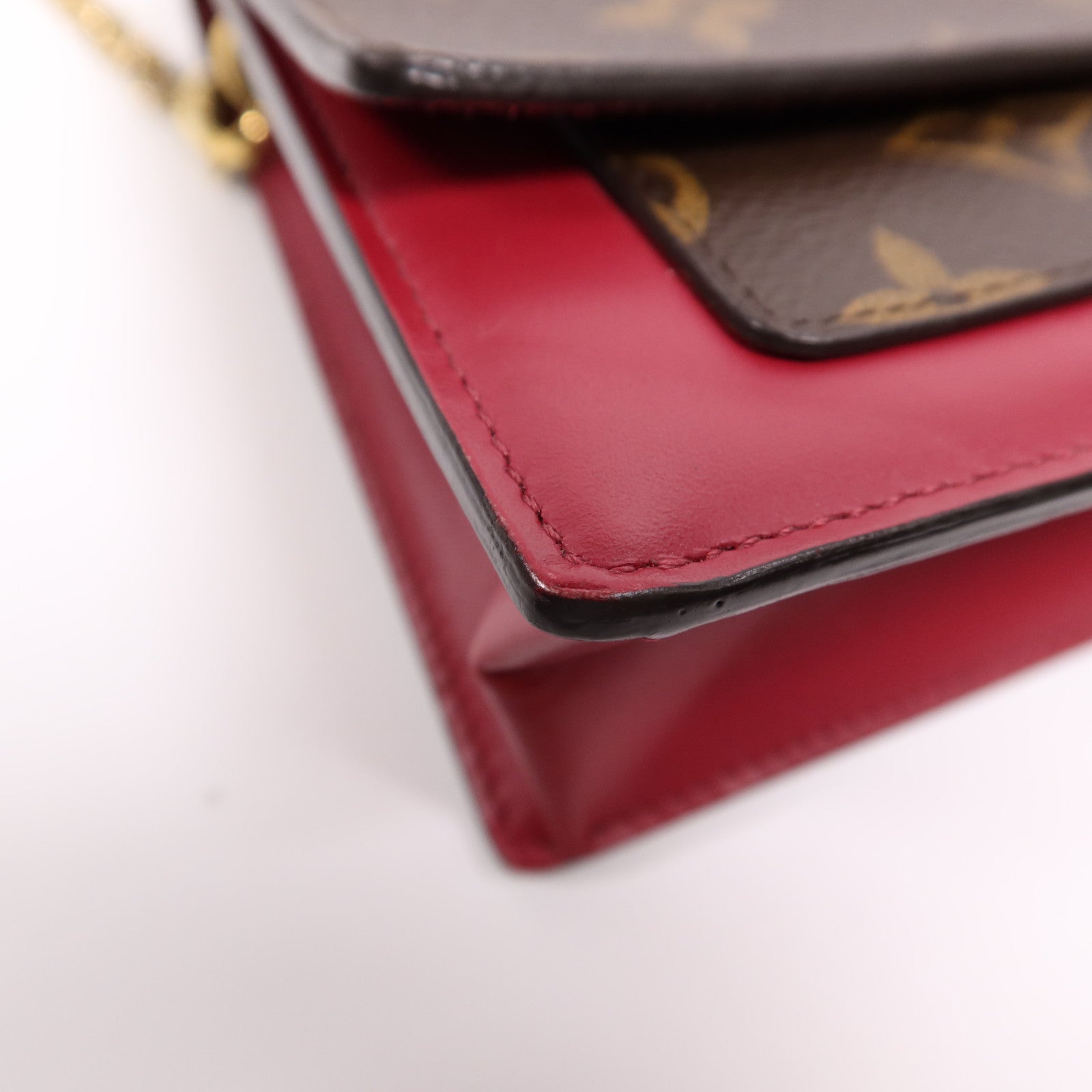 LOUIS VUITTON Monogram Portefeuille Flore金扣鏈帶肩背袋