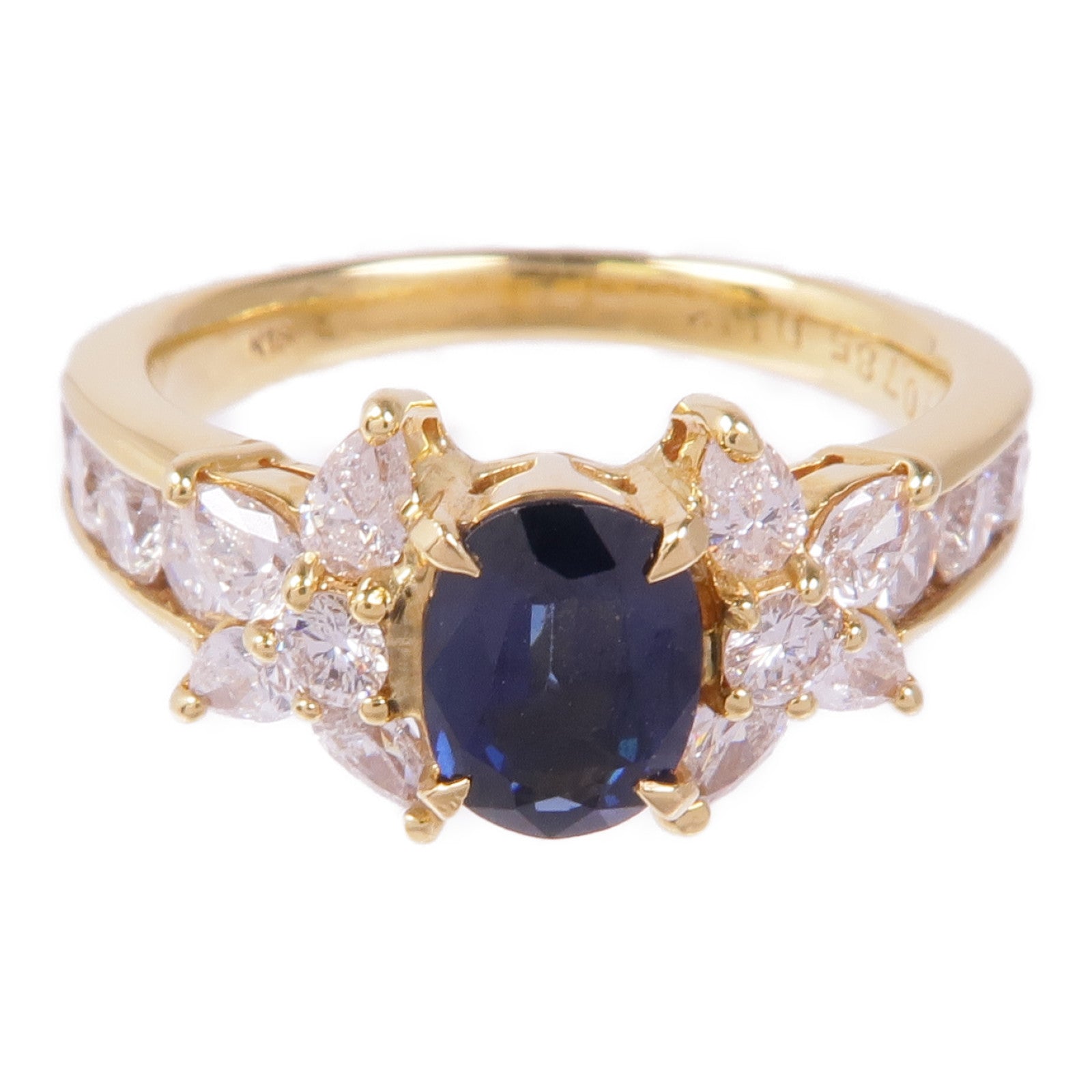 JEWELRY 18K黃金Sapphire Diamond Ring藍寶石/鑽石戒指US#6.25