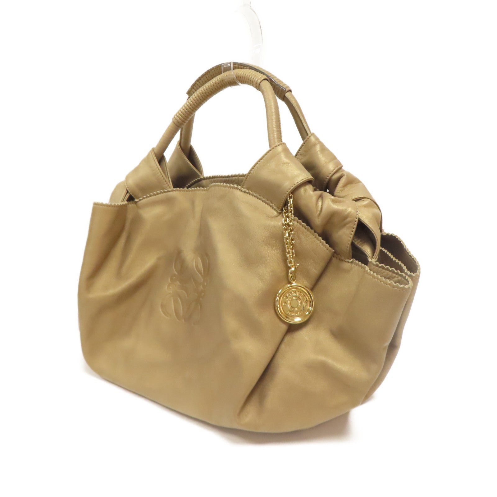 LOEWE 【激減優惠】牛皮皮革Hand Bag金扣手挽袋金色
