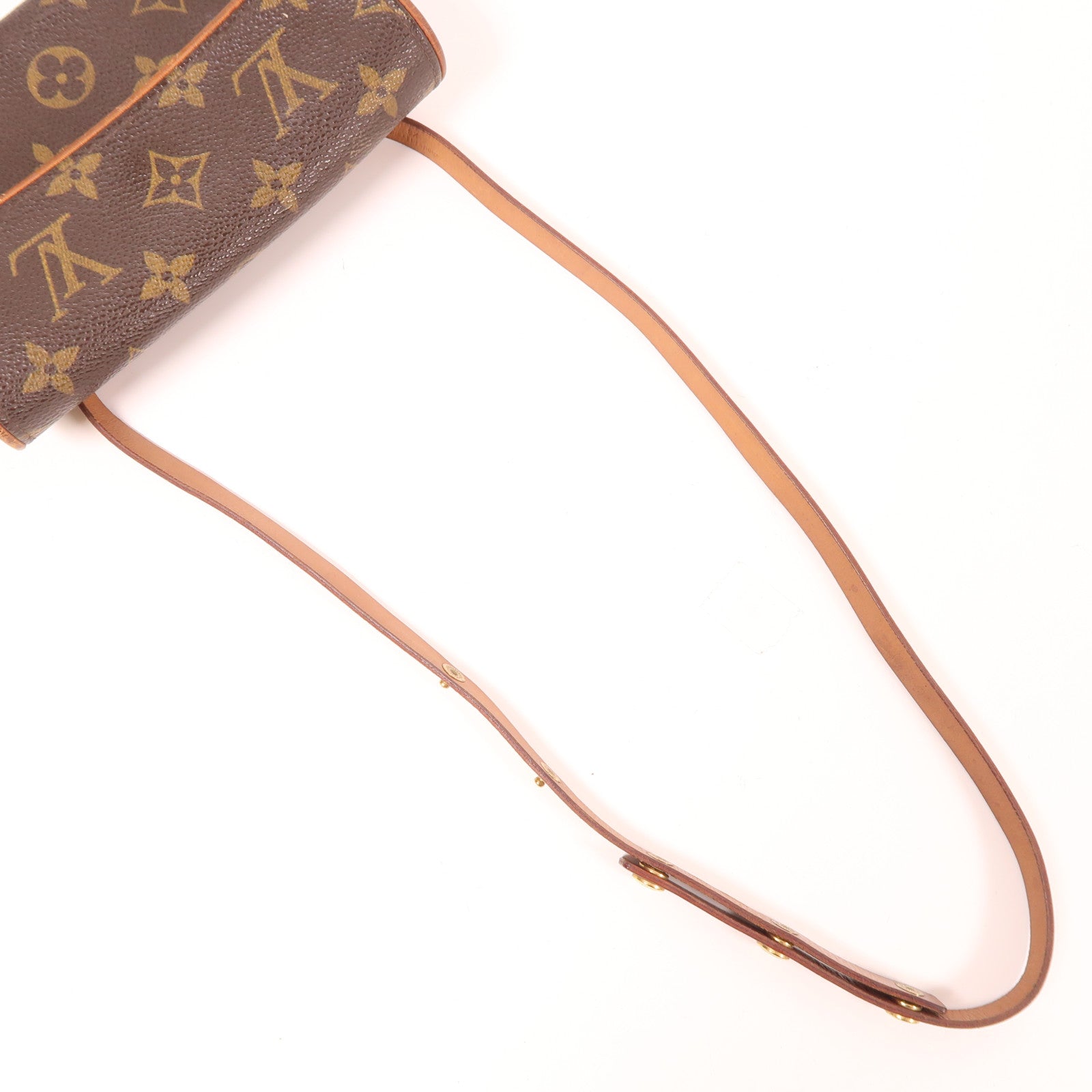 LOUIS VUITTON Monogram Pochette Florentine金扣腰包棕色