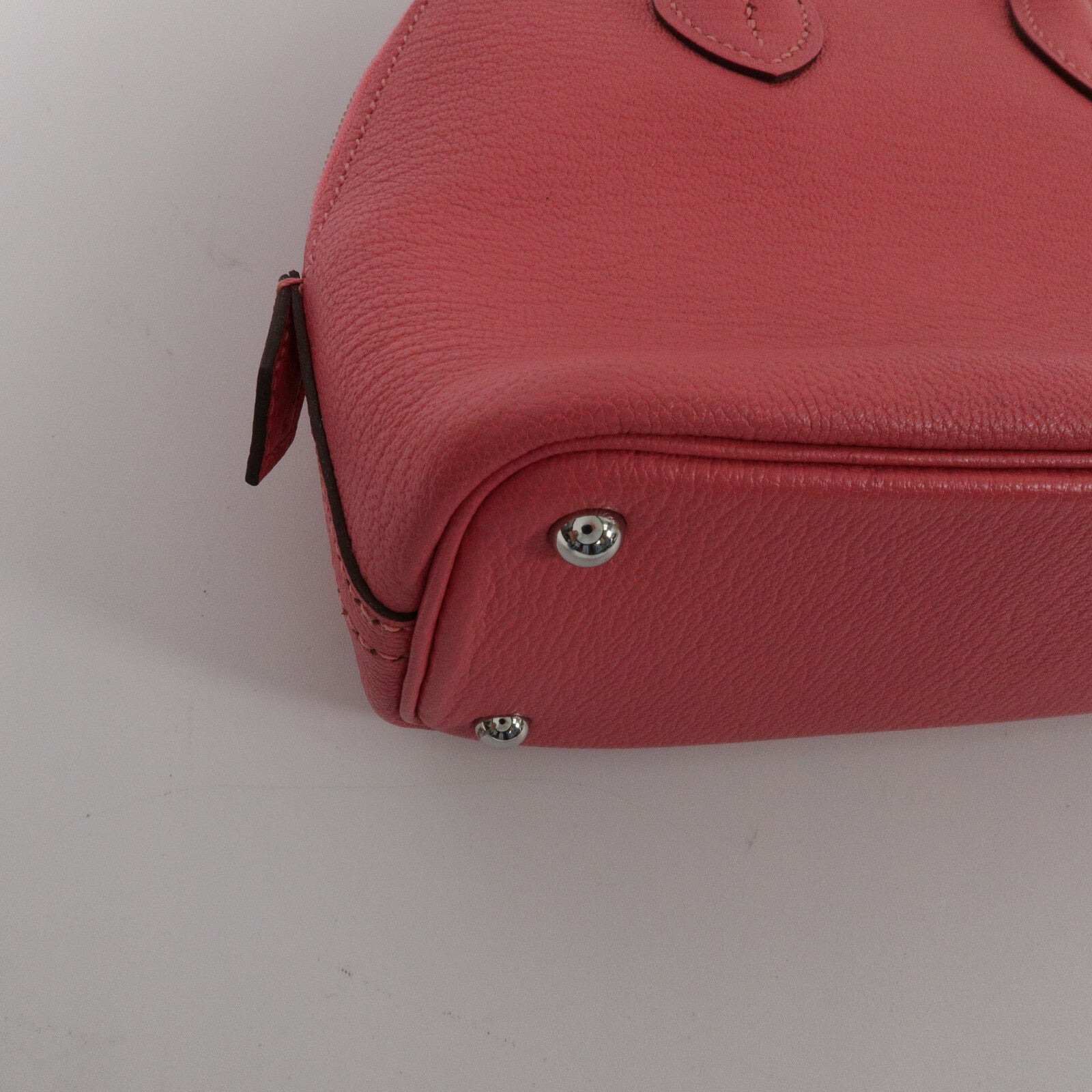 HERMES Chevre皮革Mini Bolide手挽肩背兩用袋Rose Azalee