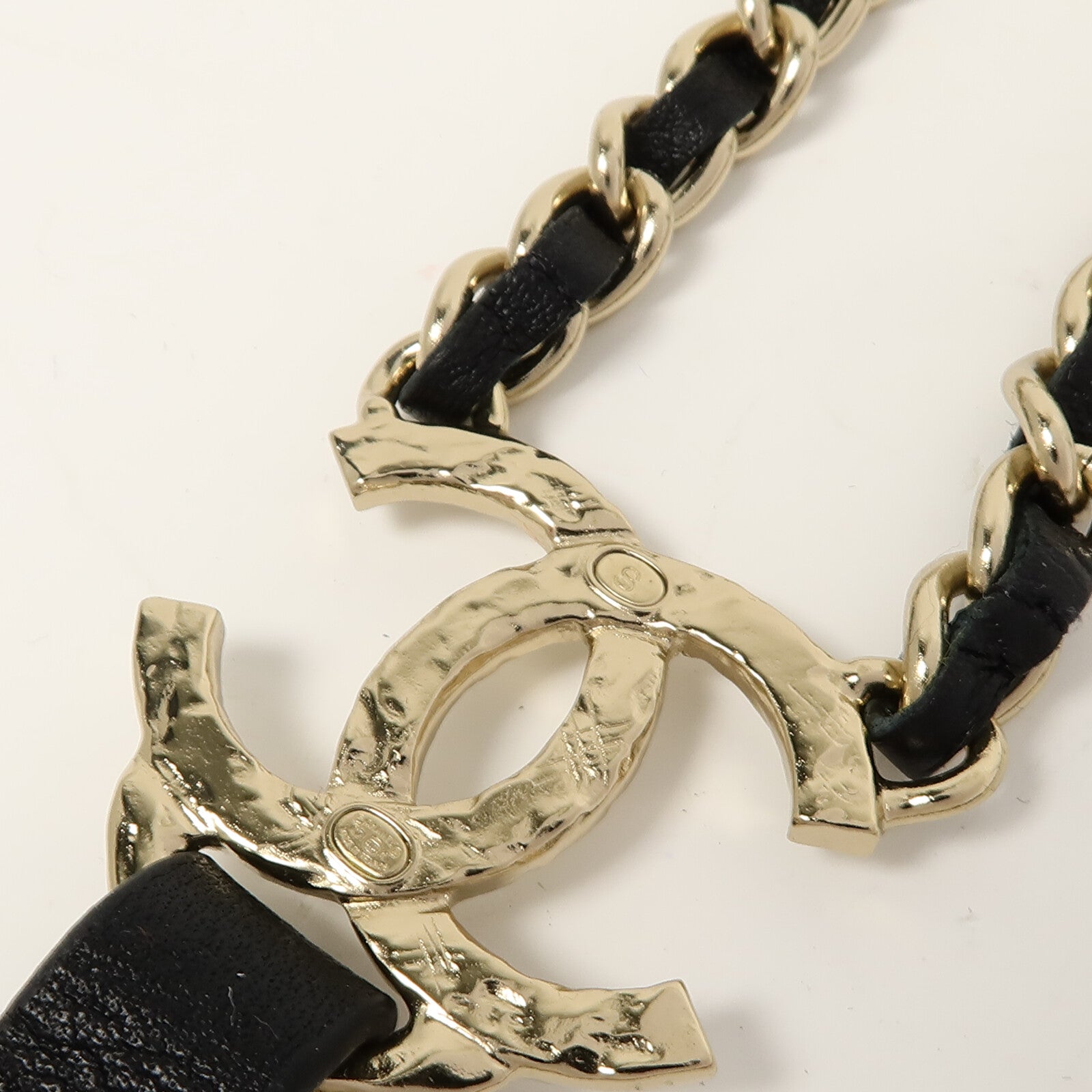 CHANEL 金屬/牛皮皮革Suspenders背帶