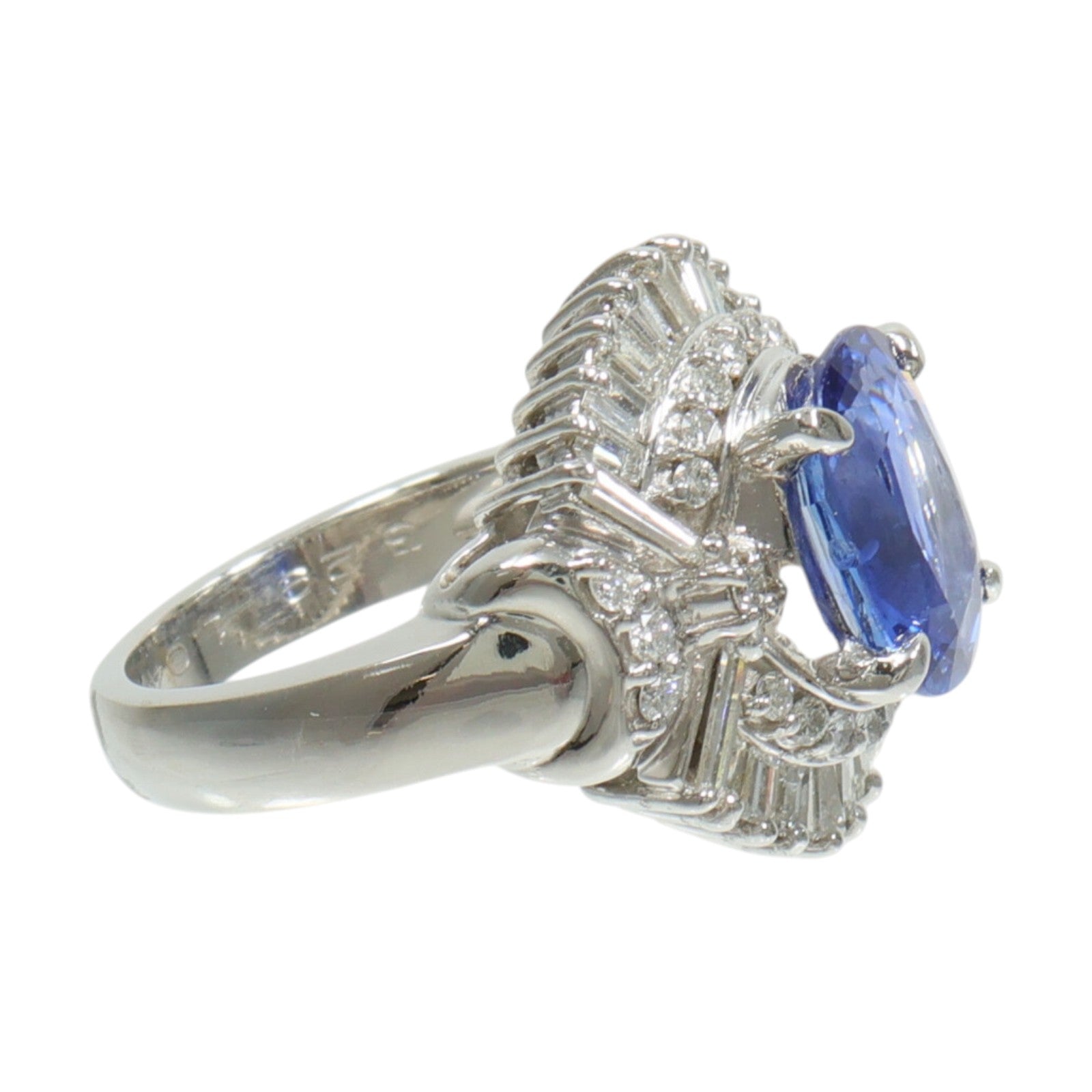 JEWELRY PT900鉑金Sapphire Diamond Ring藍寶石/鑽石戒指