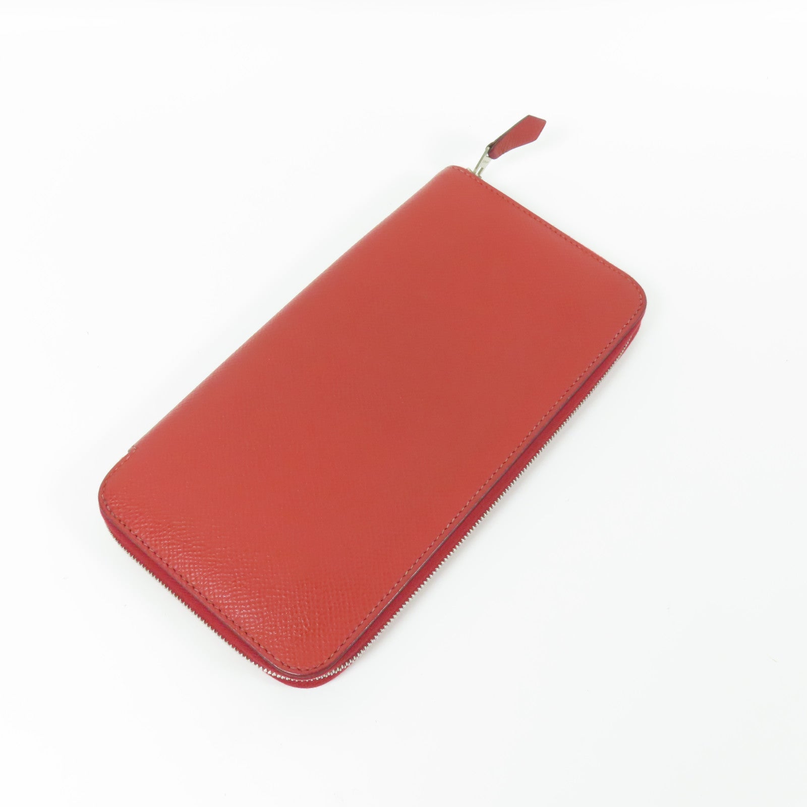 HERMES Epsom皮革Azap Wallet銀扣長錢包Rouge