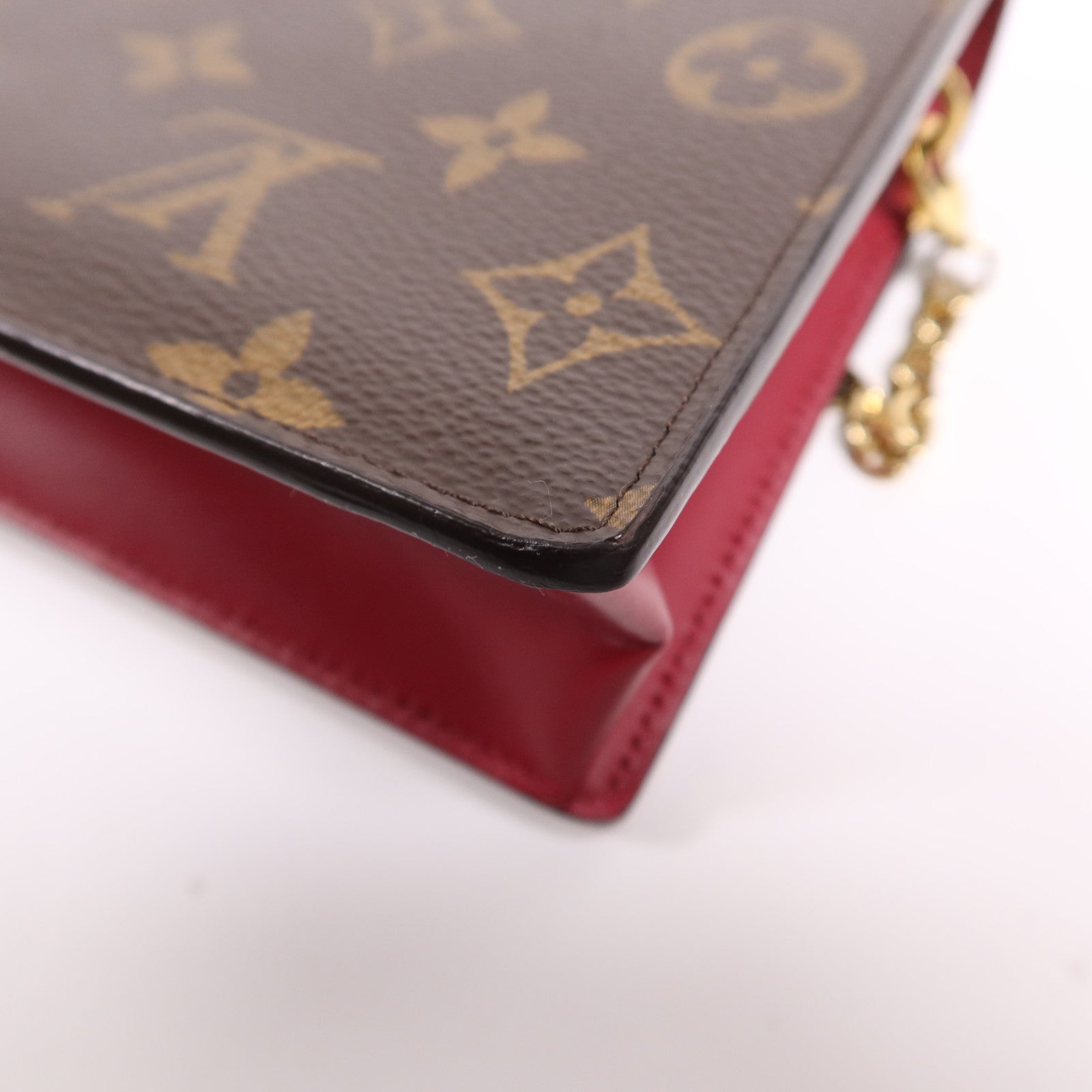 LOUIS VUITTON Monogram Portefeuille Flore金扣鏈帶肩背袋