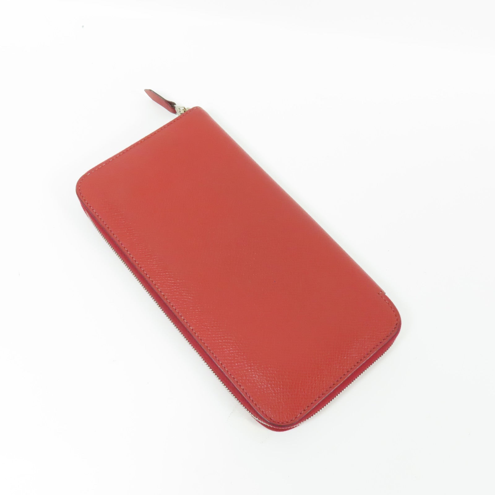 HERMES Epsom皮革Azap Wallet銀扣長錢包Rouge