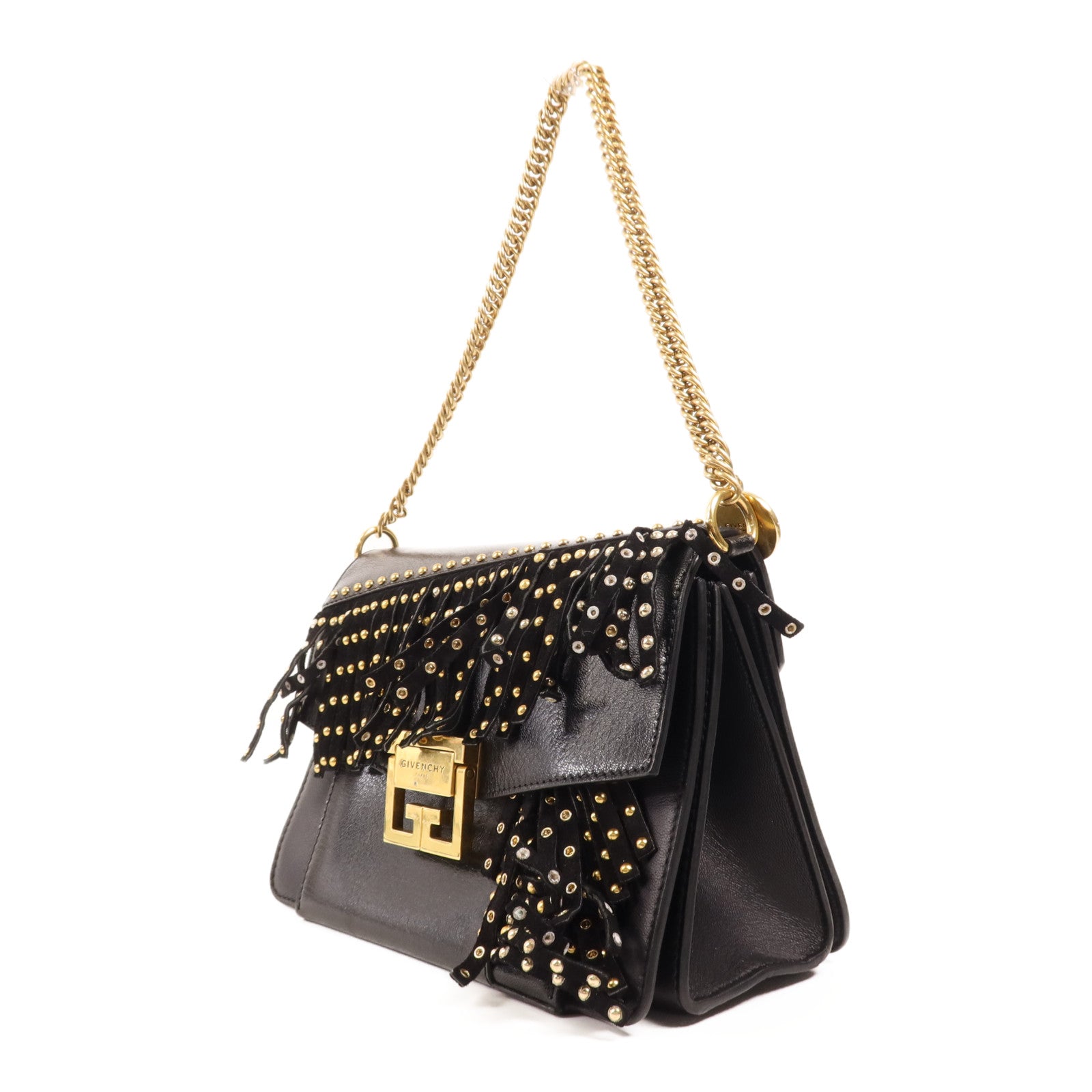 GIVENCHY 皮革Shoulder Bag金扣手挽肩背兩用袋