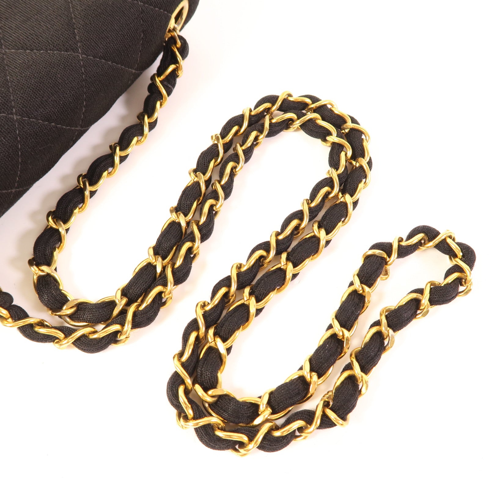 CHANEL 帆布Mini Classic 17金扣鏈帶肩背袋