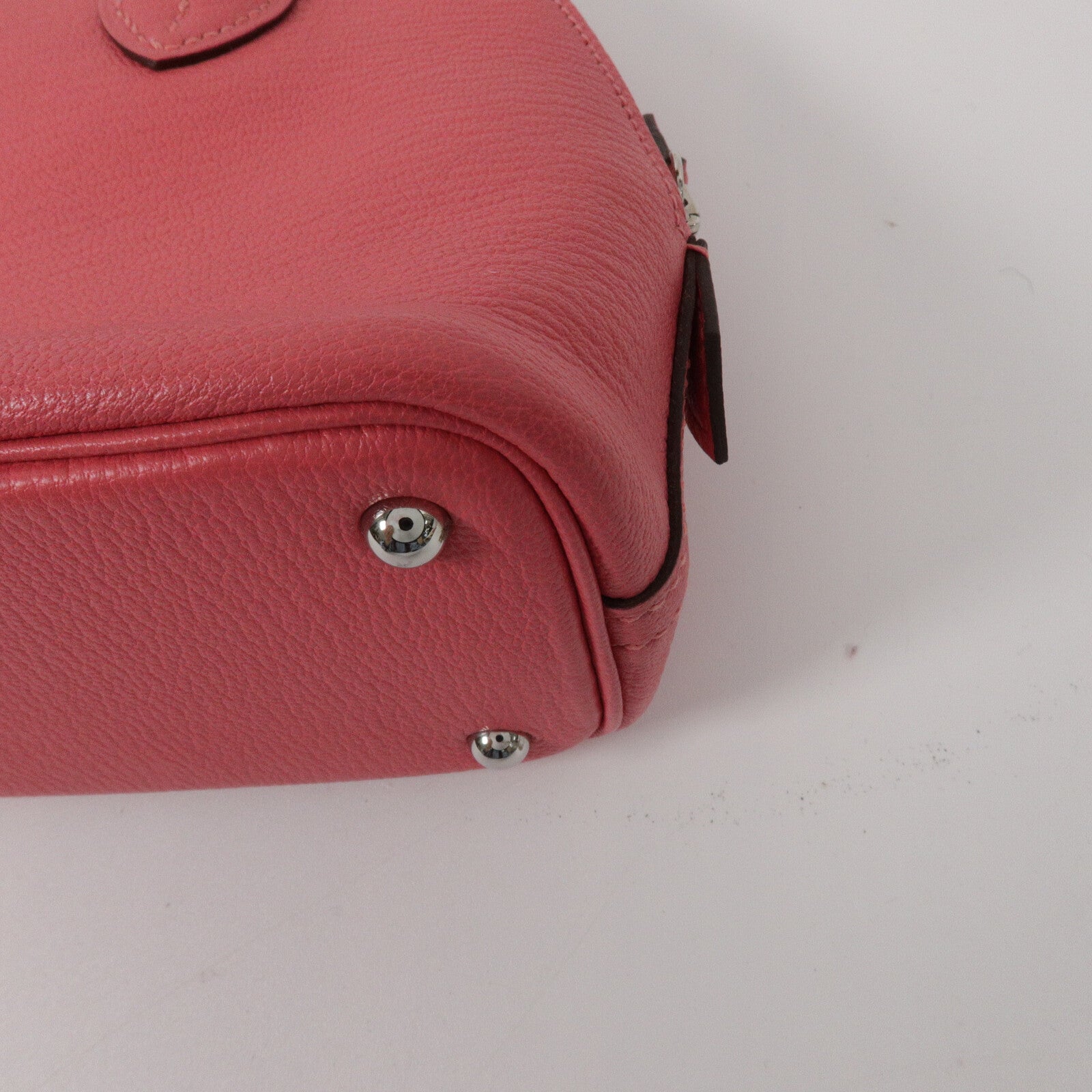 HERMES Chevre皮革Mini Bolide手挽肩背兩用袋Rose Azalee