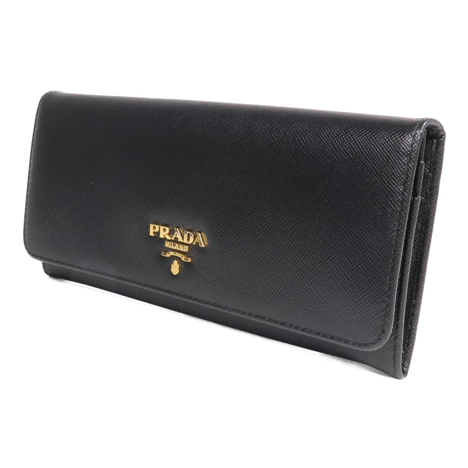 PRADA Saffiano皮革Long Wallet金扣長錢包