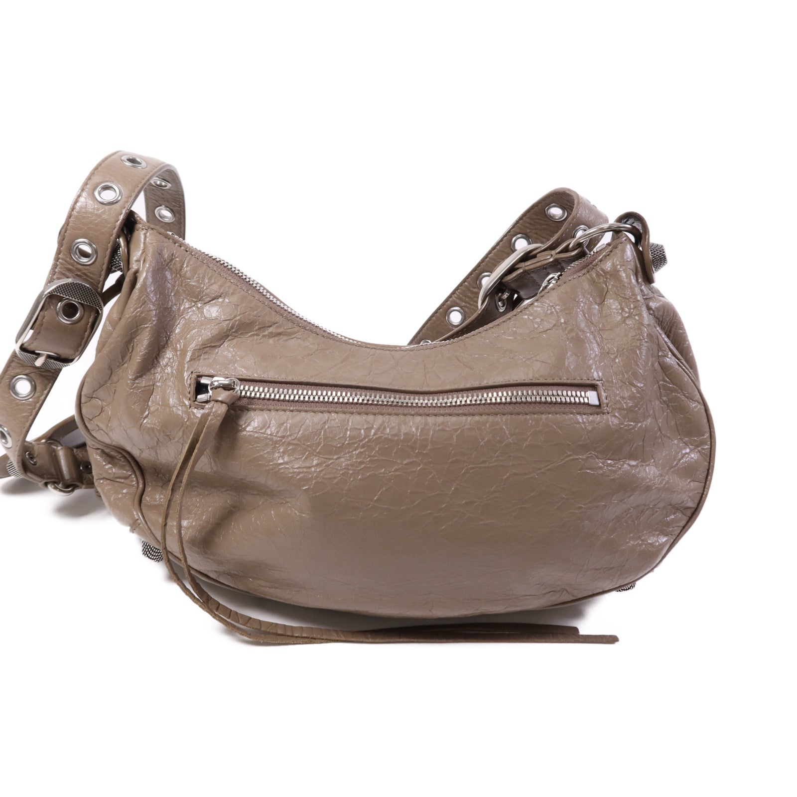 BALENCIAGA 羊皮皮革Le Cagole S銀扣肩背袋