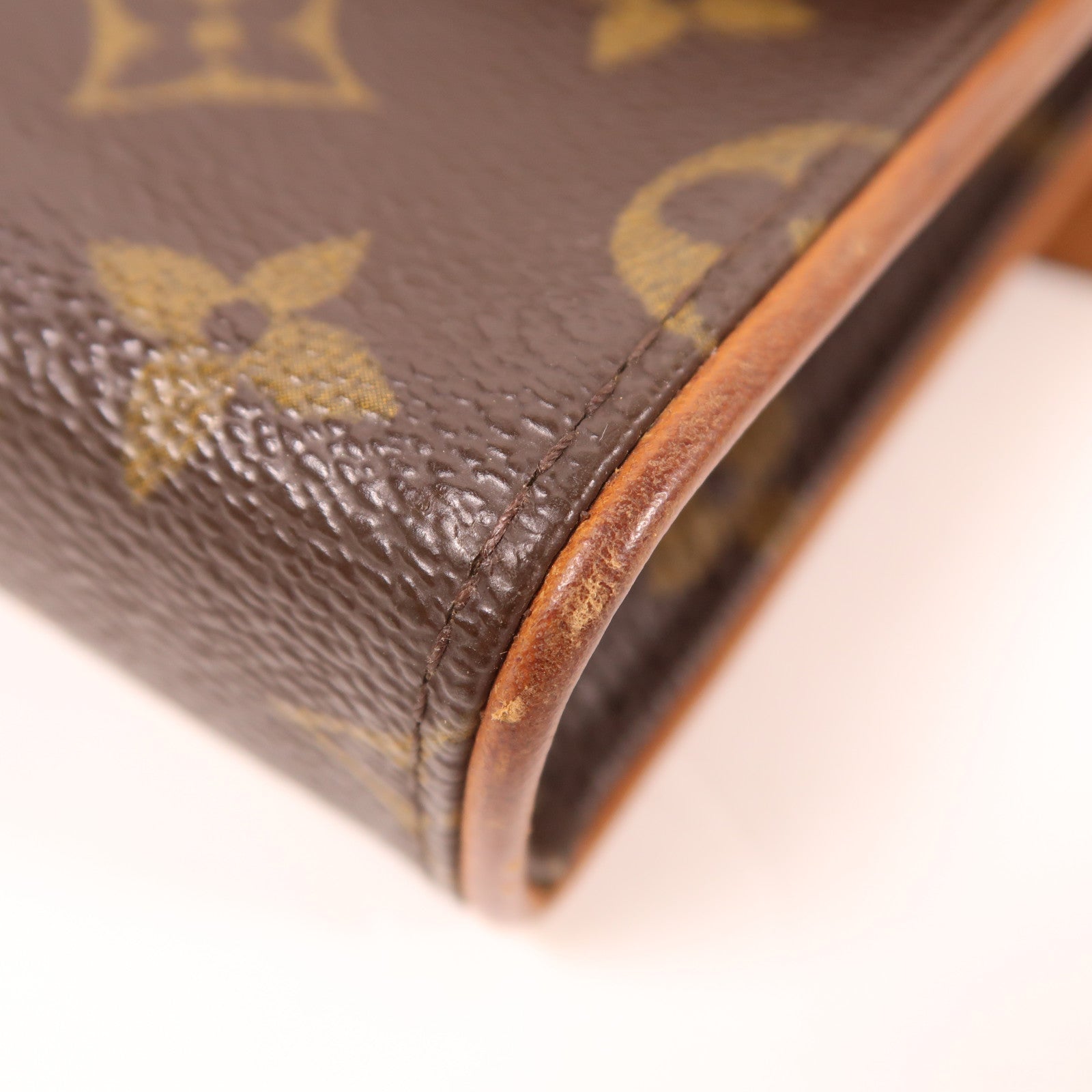 LOUIS VUITTON Monogram Pochette Florentine金扣腰包棕色