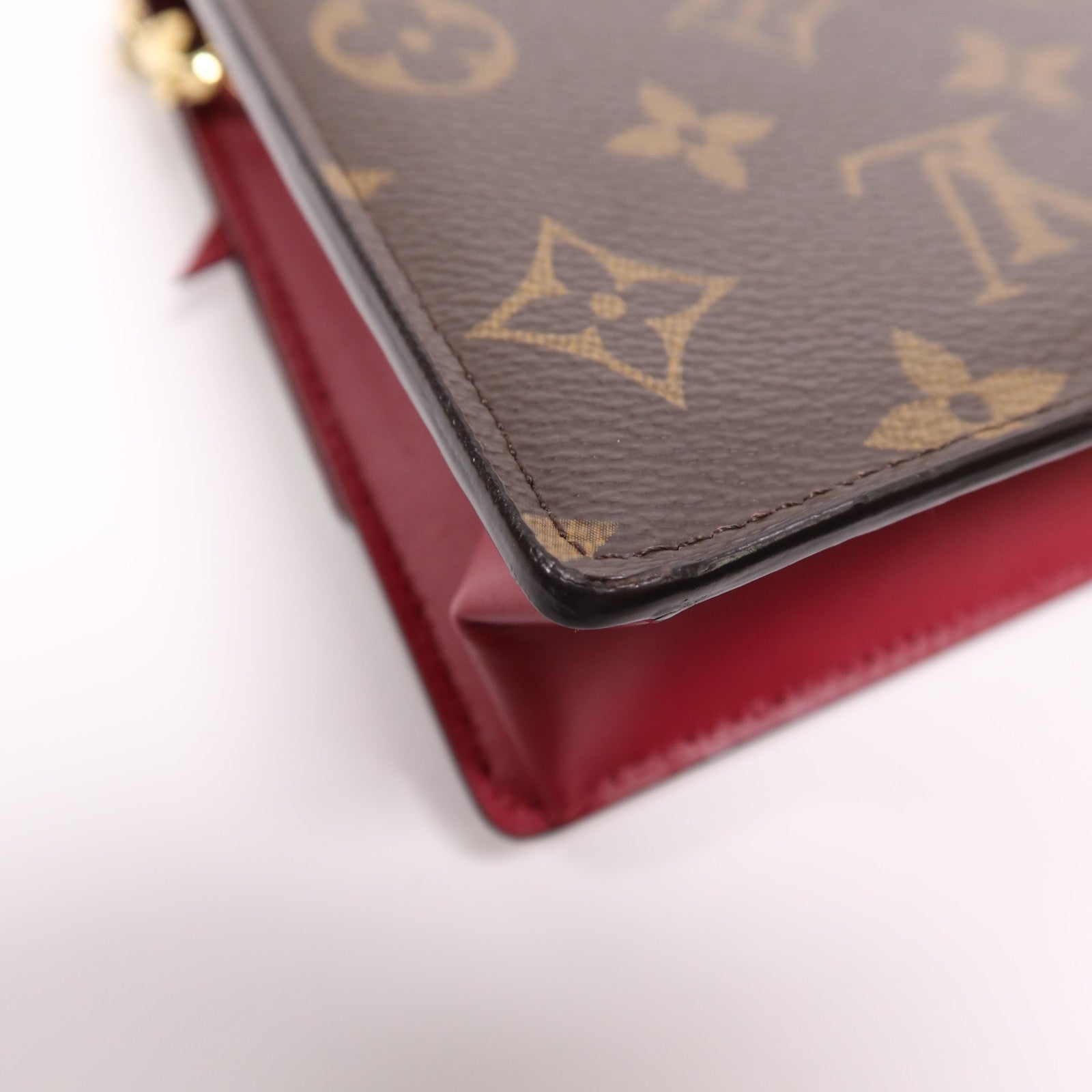 LOUIS VUITTON Monogram Portefeuille Flore金扣鏈帶肩背袋