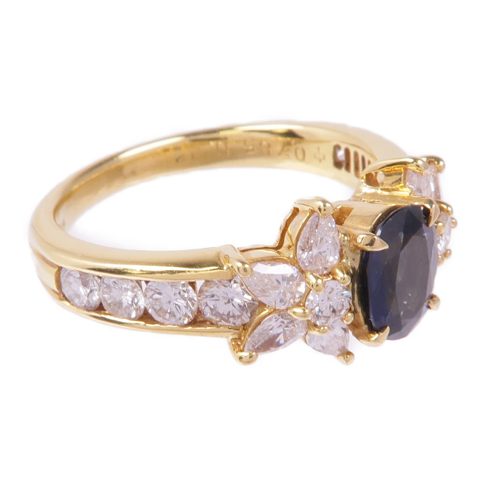 JEWELRY 18K黃金Sapphire Diamond Ring藍寶石/鑽石戒指US#6.25