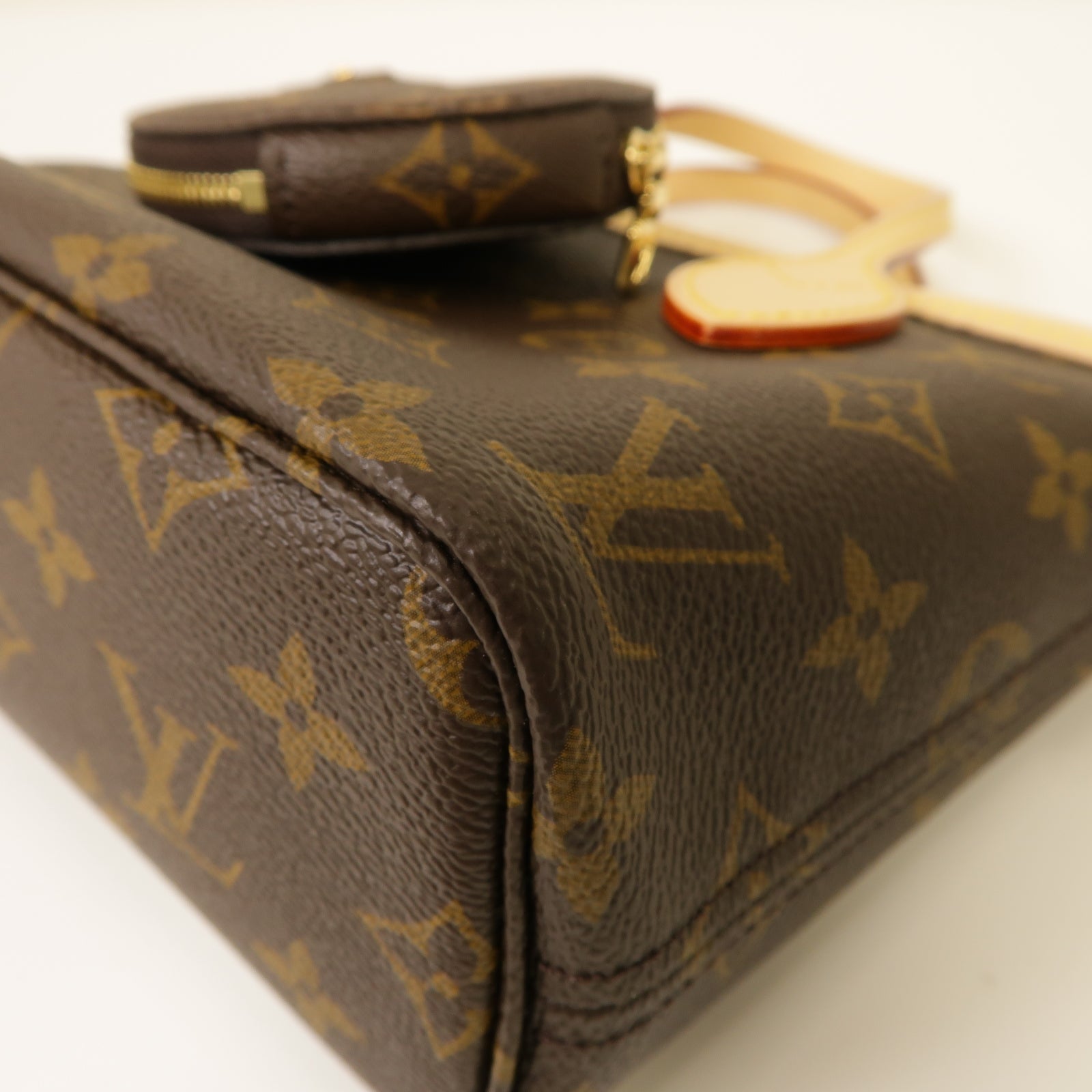 LOUIS VUITTON Monogram Neverfull BB金扣手挽肩背兩用袋棕色