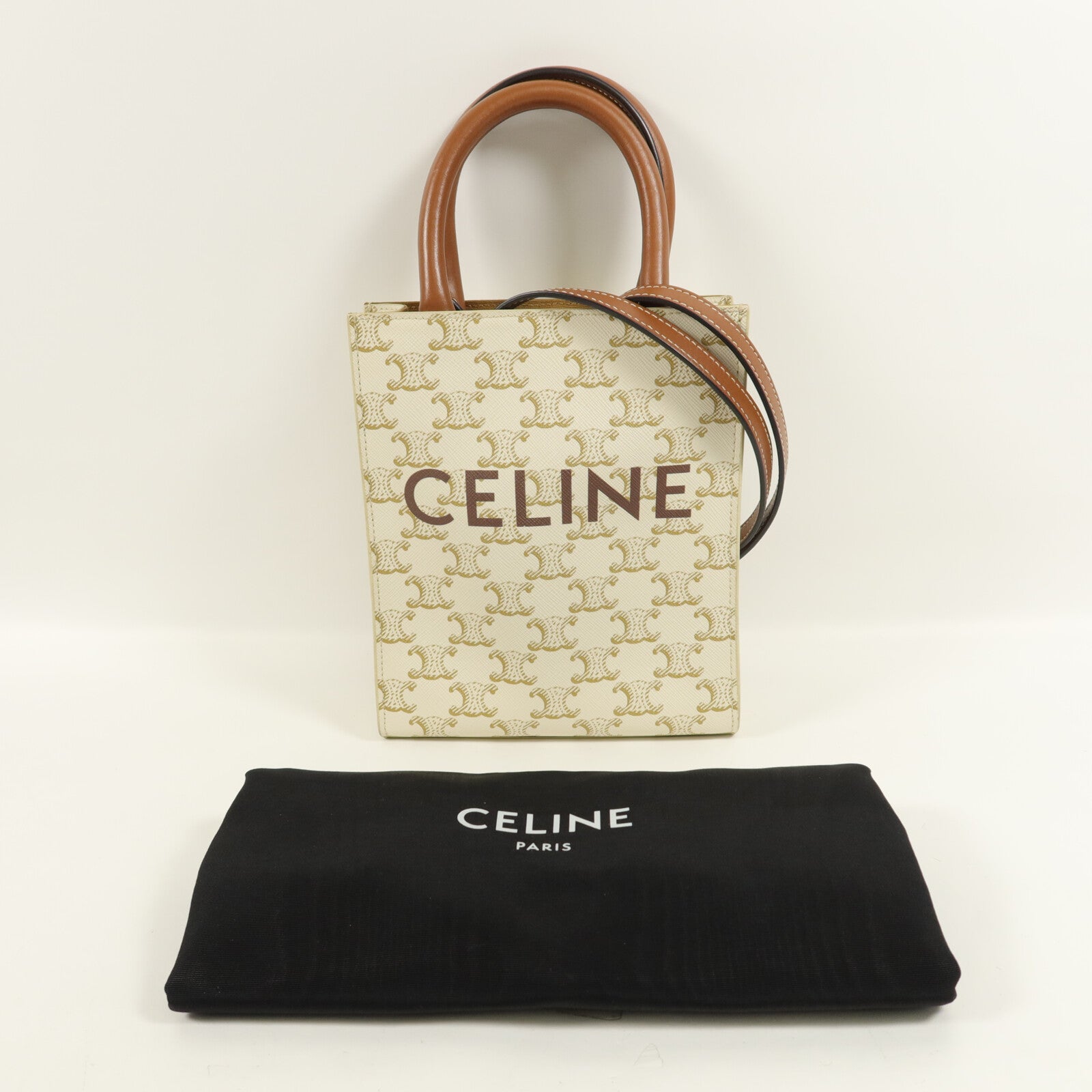CELINE 塗層帆布Mini Vertical Cabas手挽肩背兩用袋
