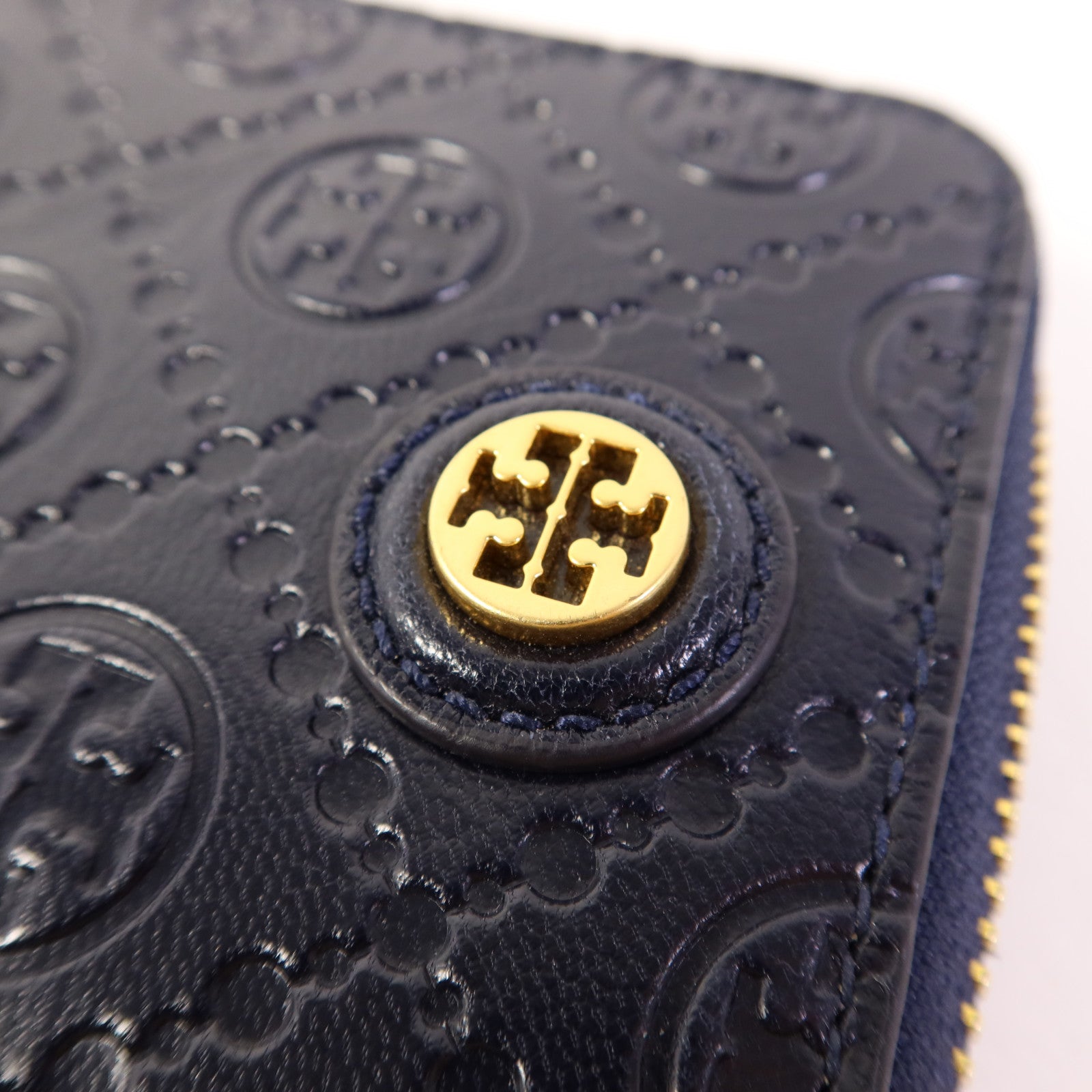 Tory Burch 牛皮皮革Round Wallet金扣錢包