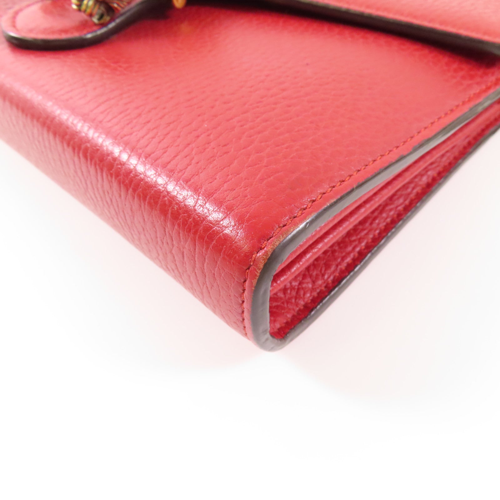 GUCCI GG Dionysus GG Supreme Chain Wallet Shoulder Bag 401231 Calfskin Red