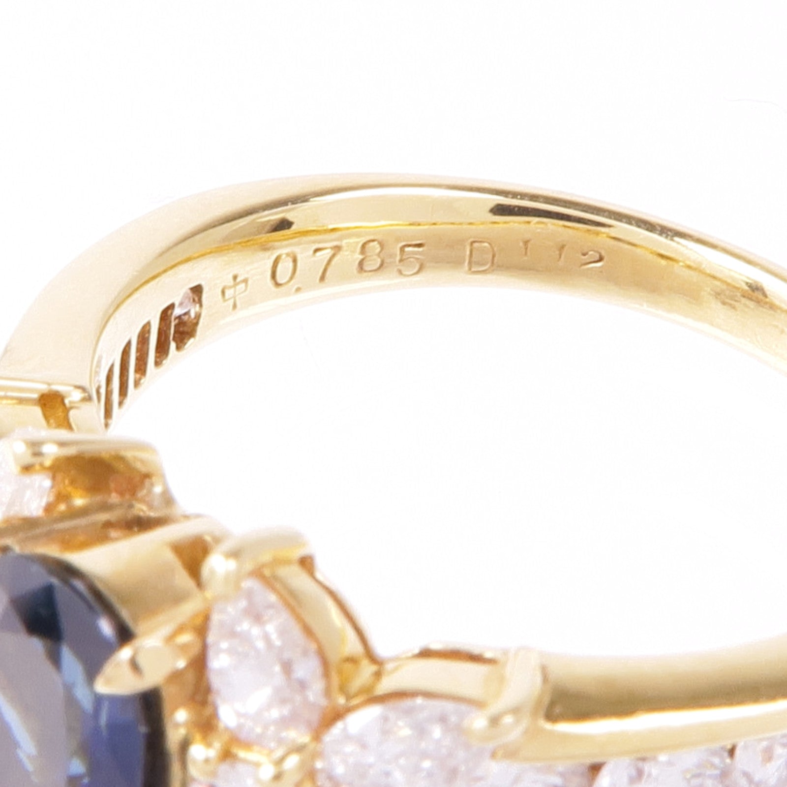 JEWELRY 18K黃金Sapphire Diamond Ring藍寶石/鑽石戒指US#6.25