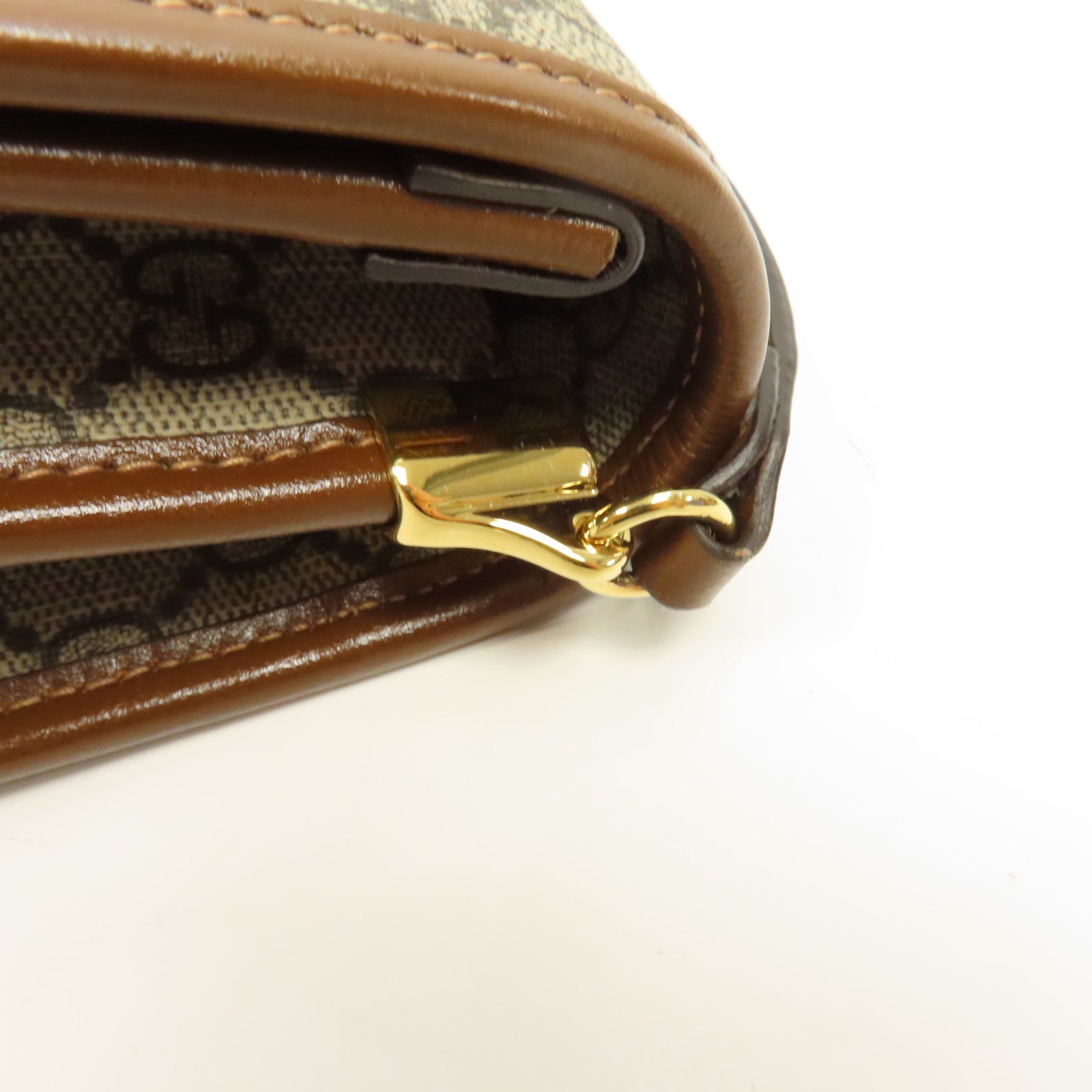 GUCCI 塗層帆布Shoulder Bag金扣肩背袋啡色