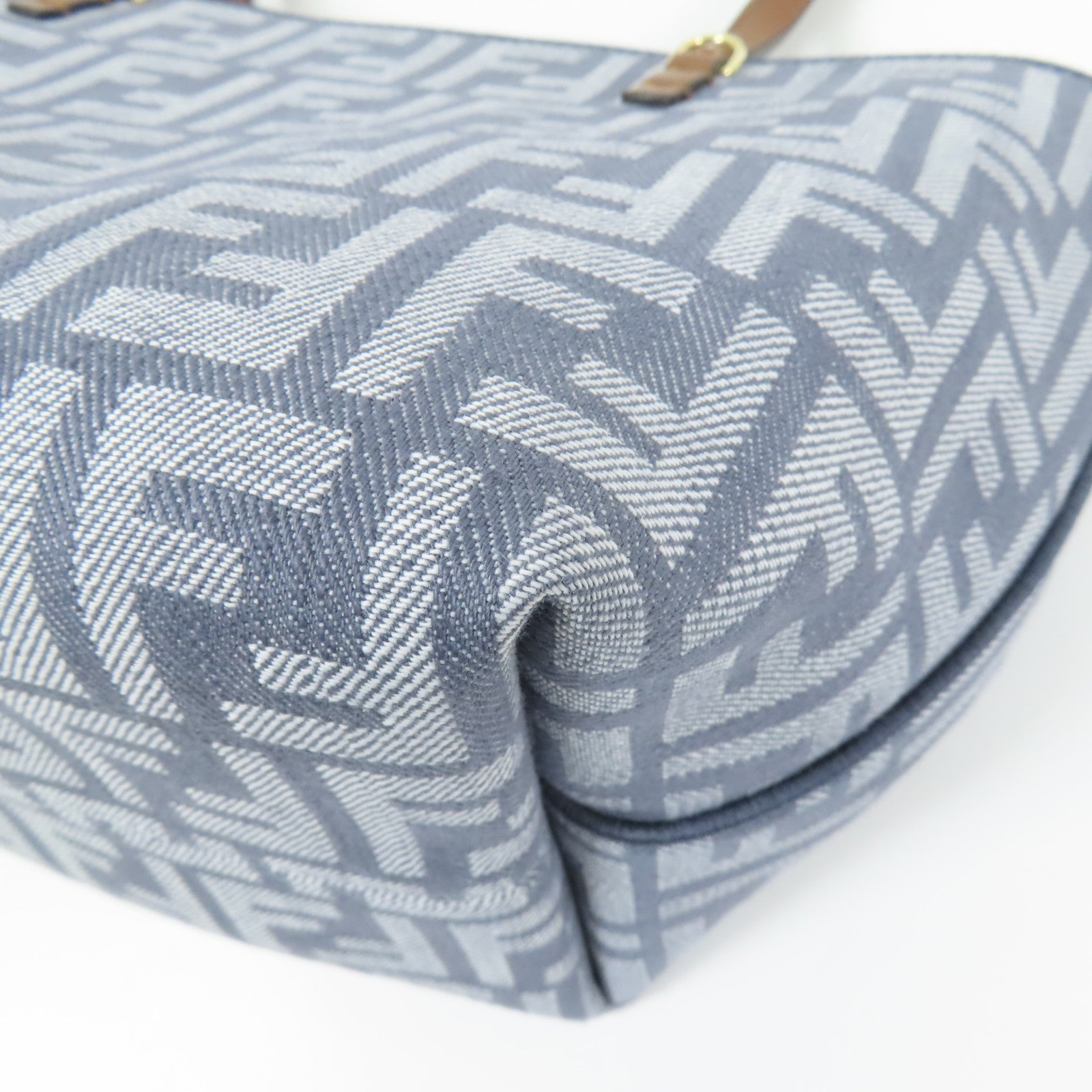 FENDI GHW Small Roll Shoulder Bag 8BH424 AUT4 F1SXQ Denim Blue