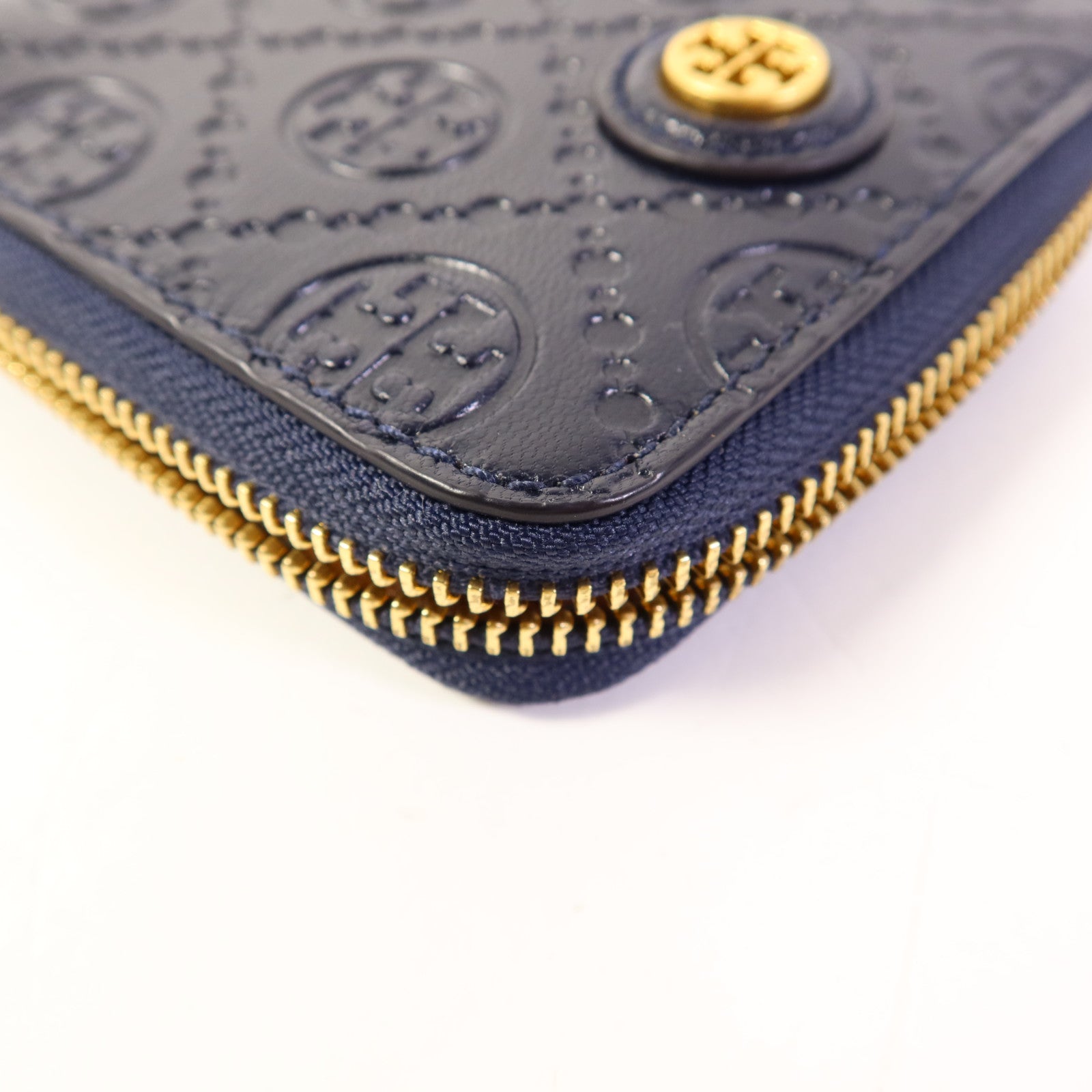 Tory Burch 牛皮皮革Round Wallet金扣錢包