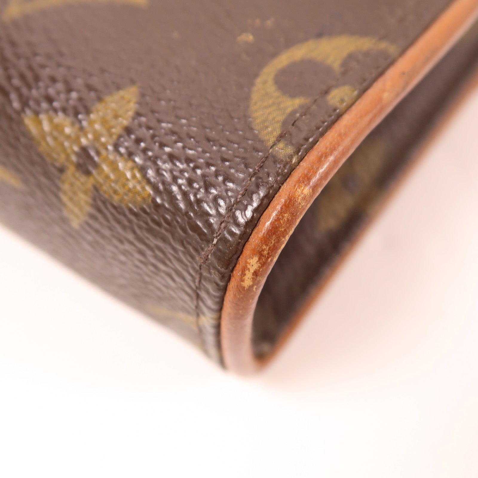 LOUIS VUITTON Monogram Pochette Florentine金扣腰包棕色