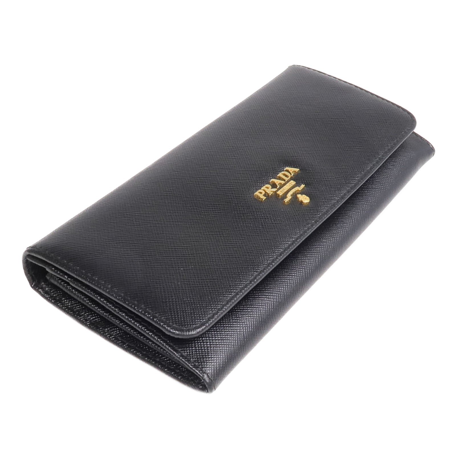 PRADA Saffiano皮革Long Wallet金扣長錢包