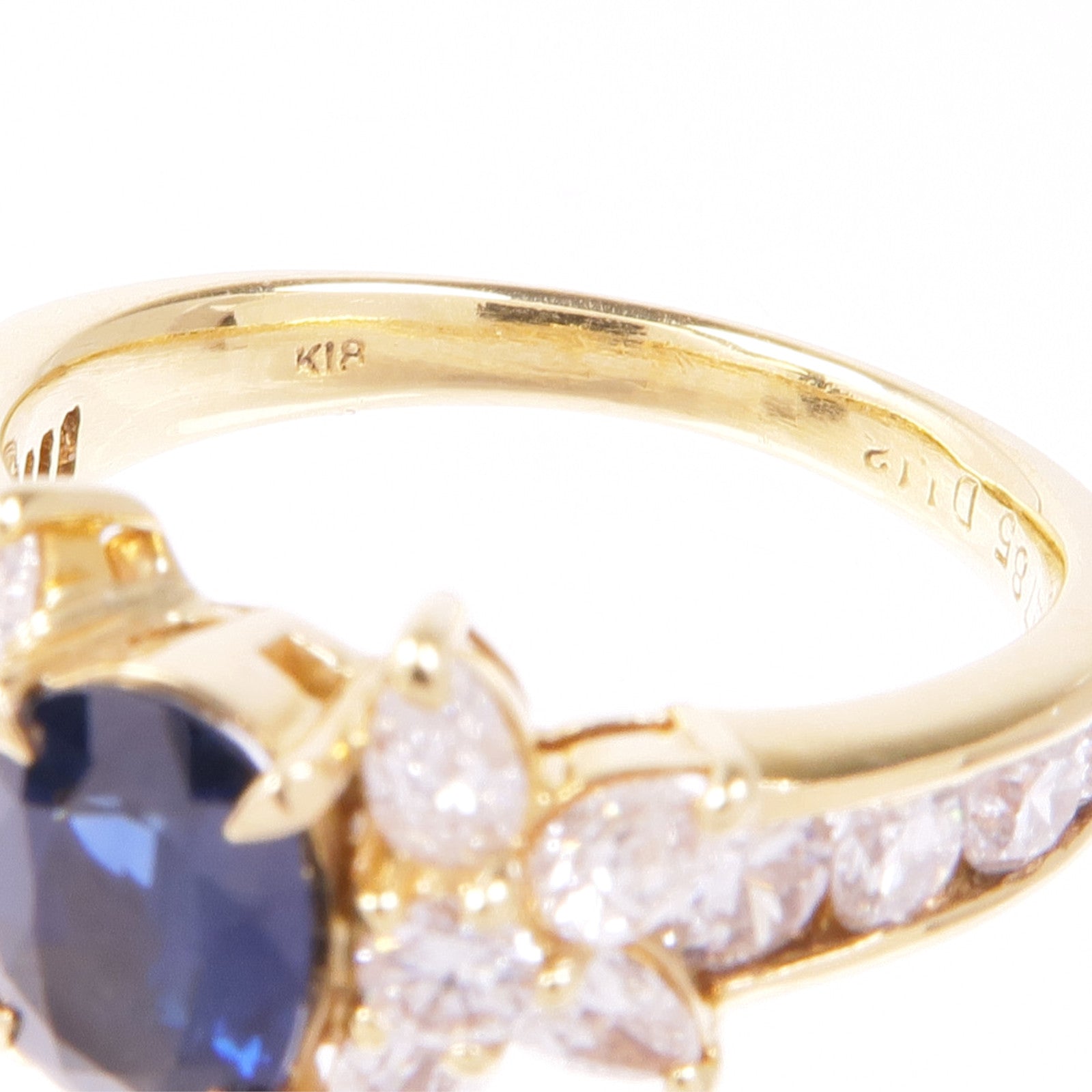 JEWELRY 18K黃金Sapphire Diamond Ring藍寶石/鑽石戒指US#6.25