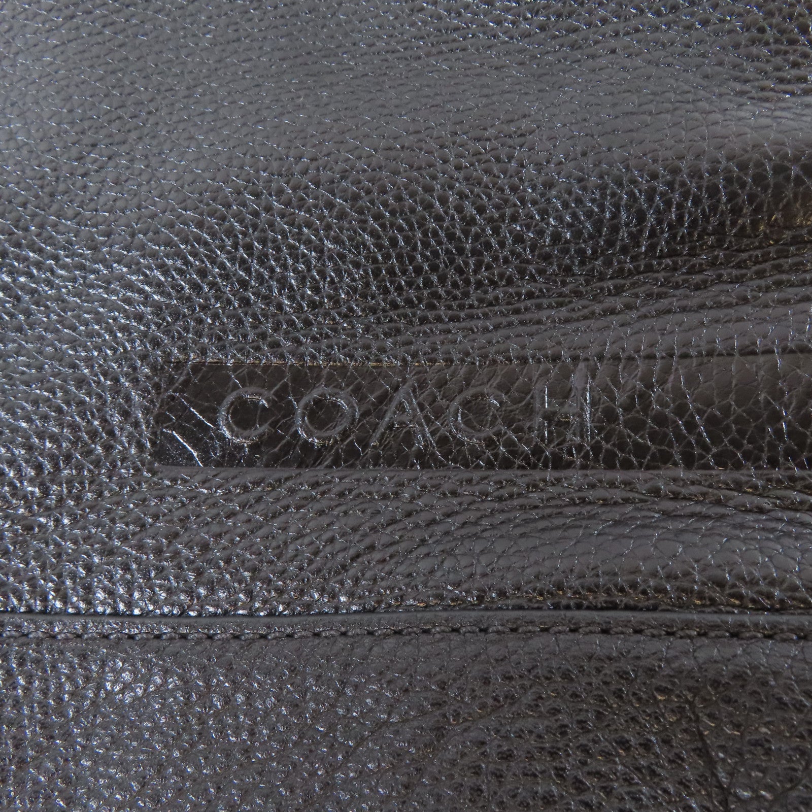 COACH 【激減優惠】牛皮皮革Shoulder Bag銀扣肩背袋黑色
